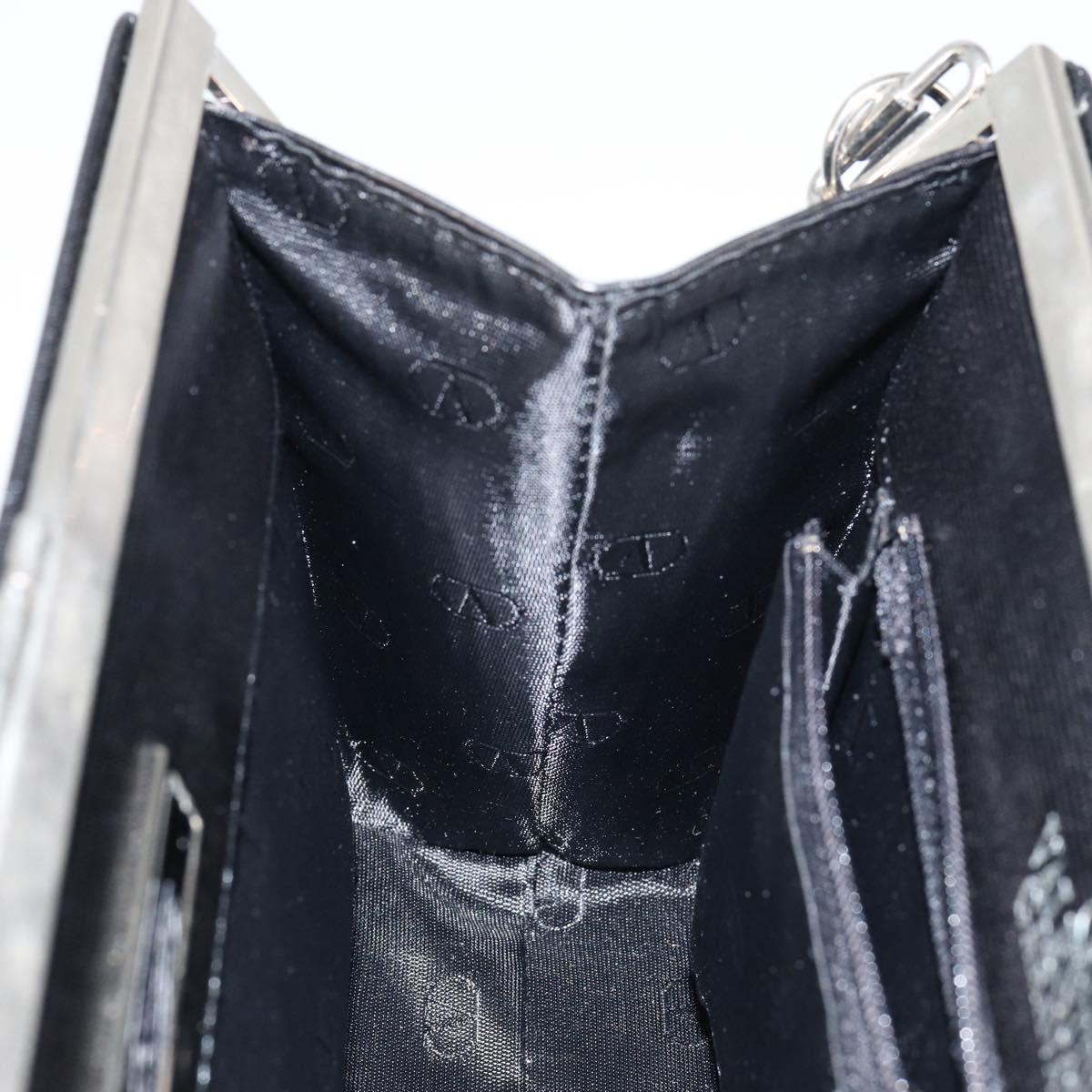 VALENTINO Shoulder Bag Leather Black Gold Auth bs30807