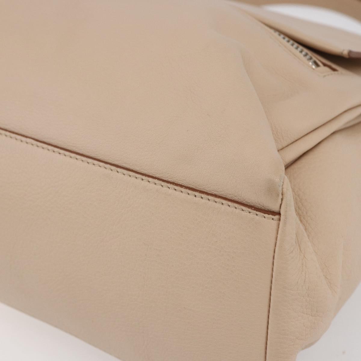 GIVENCHY Hand Bag Leather 2way Baby Blue Silver Auth bs30809