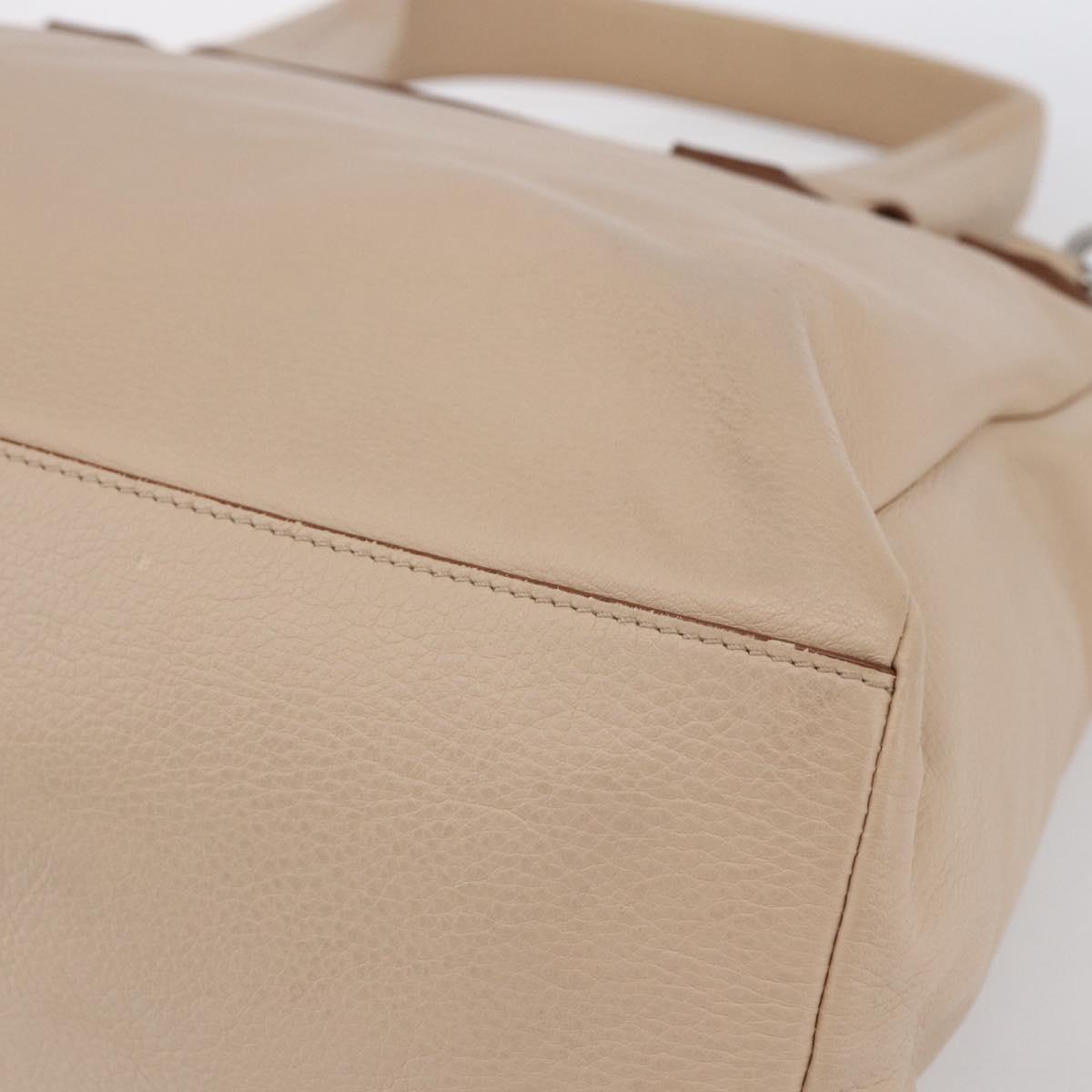 GIVENCHY Hand Bag Leather 2way Baby Blue Silver Auth bs30809