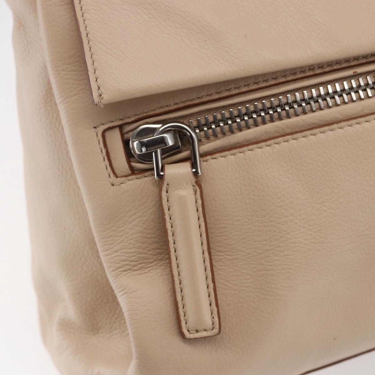 GIVENCHY Hand Bag Leather 2way Baby Blue Silver Auth bs30809