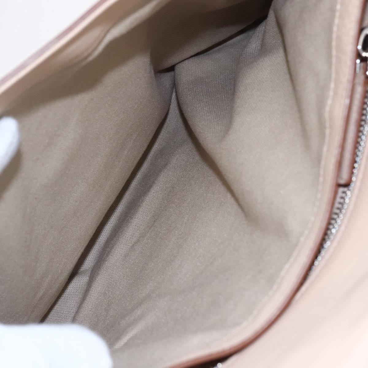 GIVENCHY Hand Bag Leather 2way Baby Blue Silver Auth bs30809