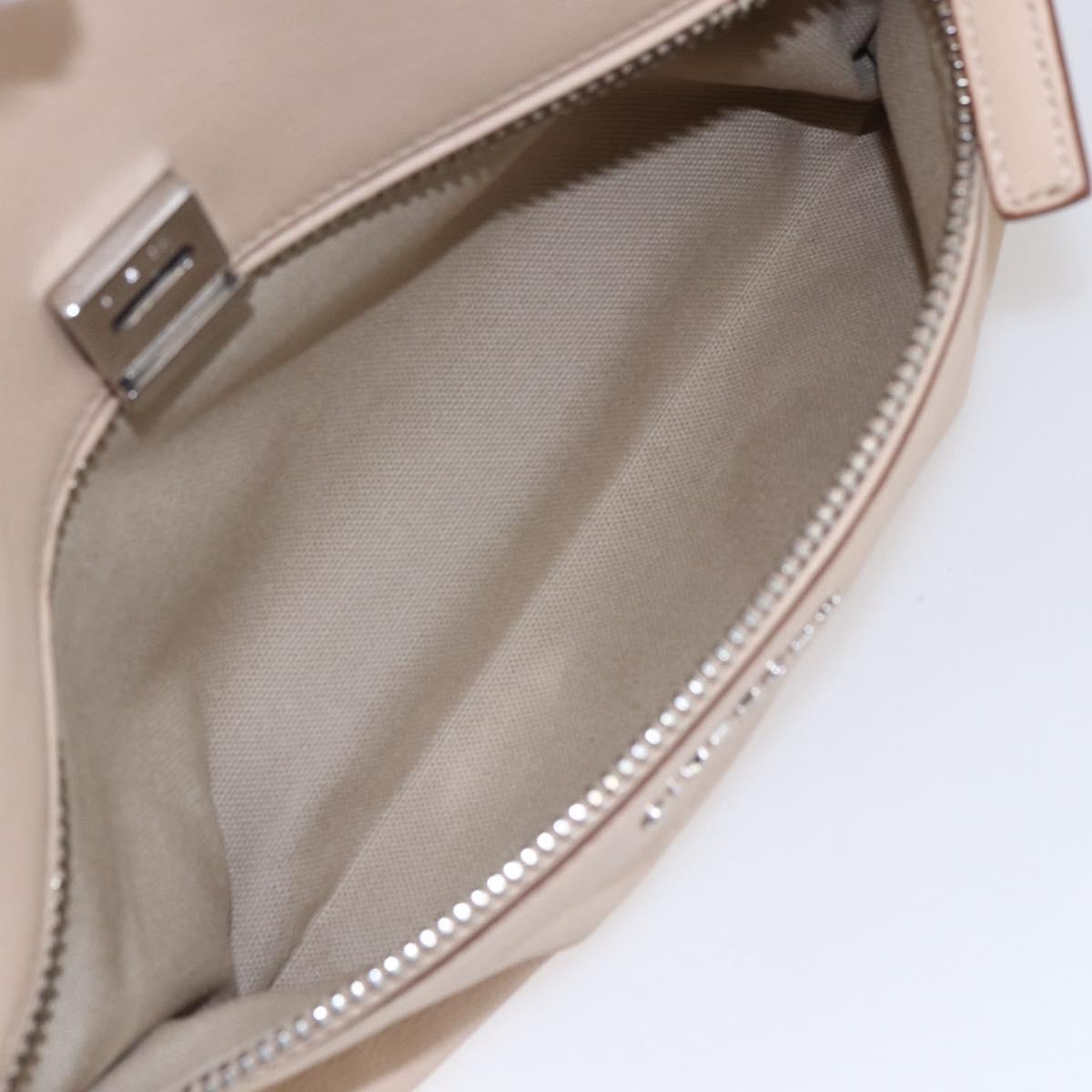 GIVENCHY Hand Bag Leather 2way Baby Blue Silver Auth bs30809