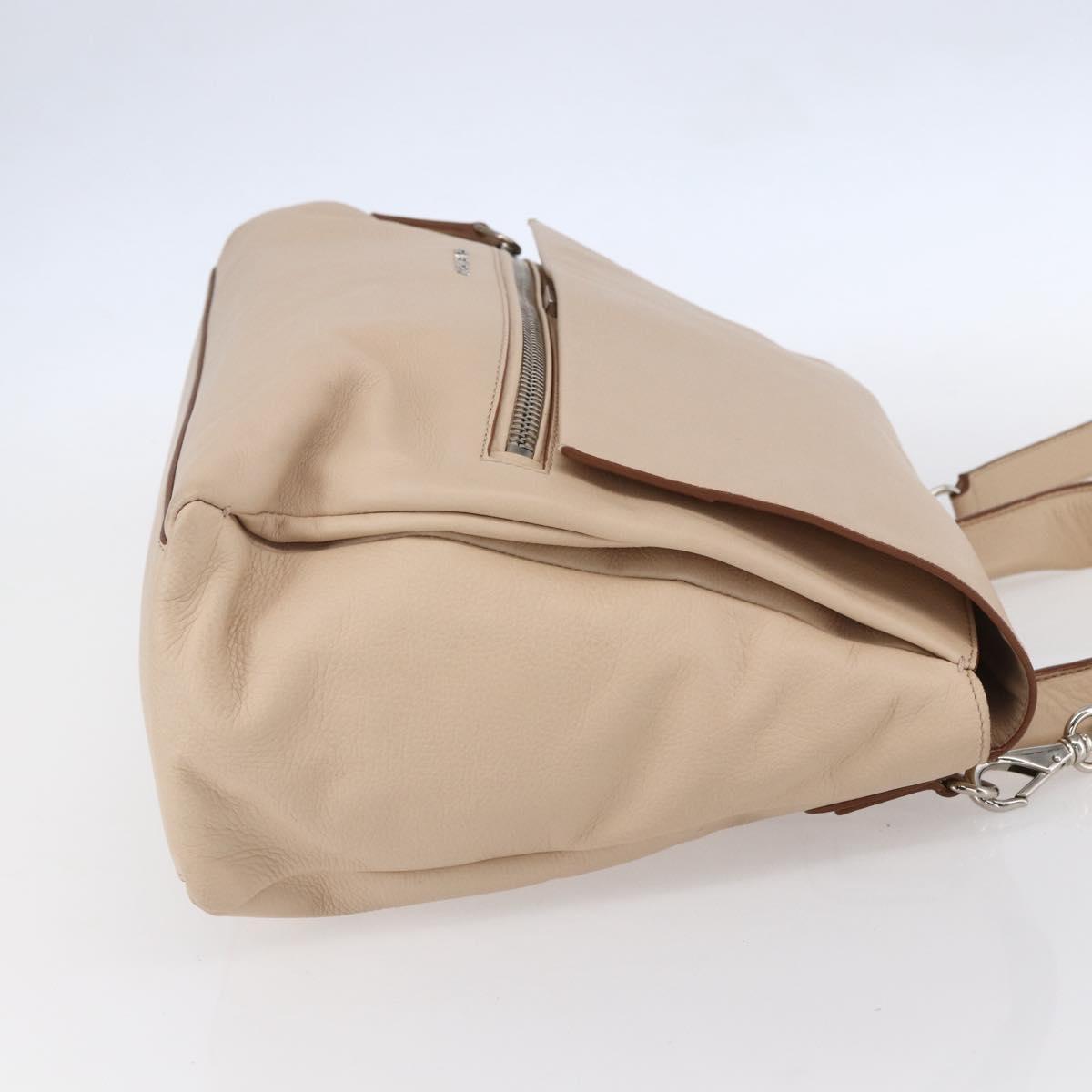 GIVENCHY Hand Bag Leather 2way Baby Blue Silver Auth bs30809