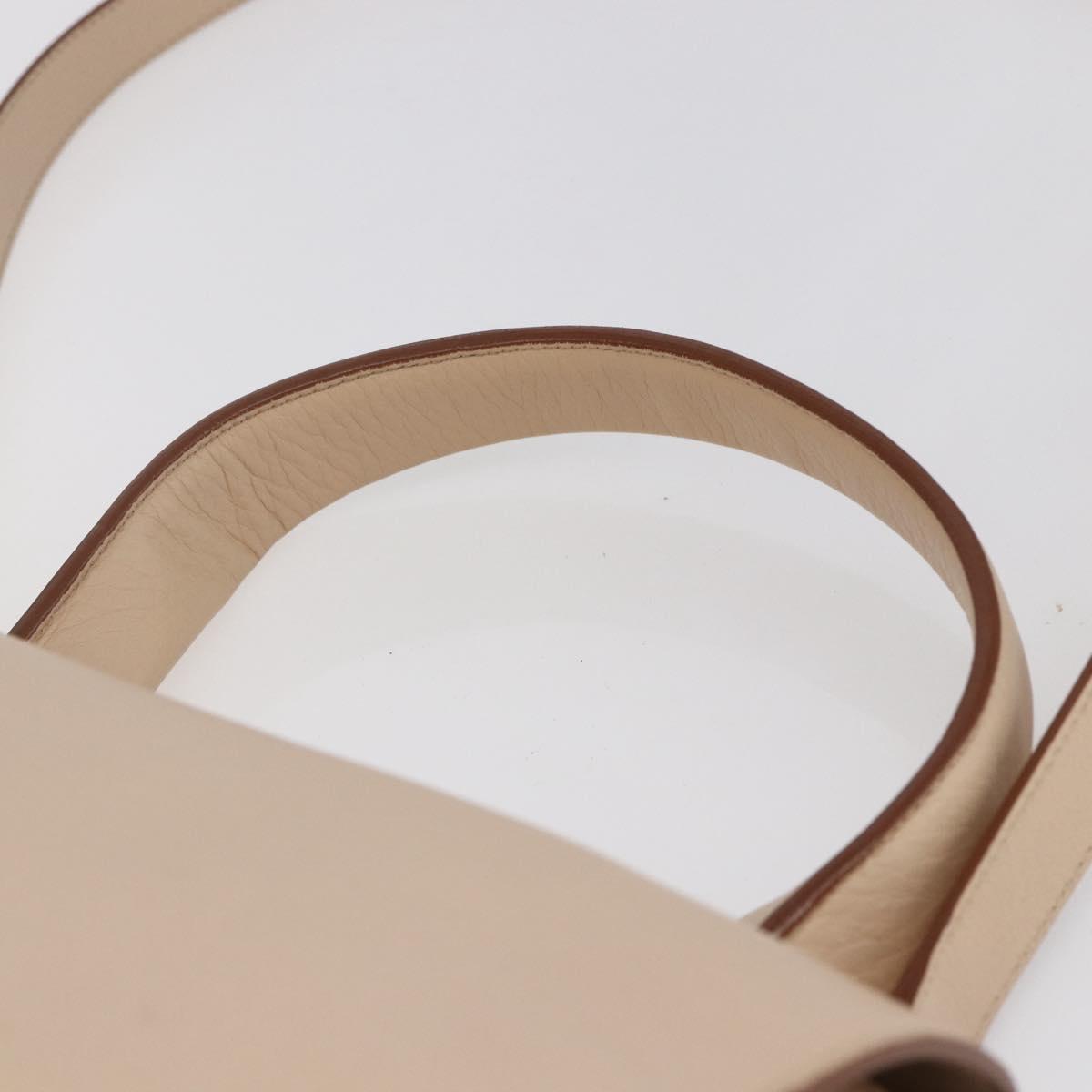 GIVENCHY Hand Bag Leather 2way Baby Blue Silver Auth bs30809