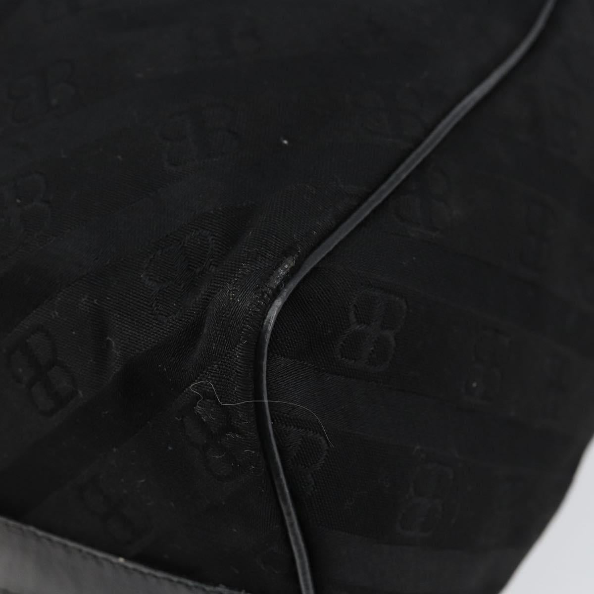 BALENCIAGA Hand Bag Canvas Black Gold Auth bs30816