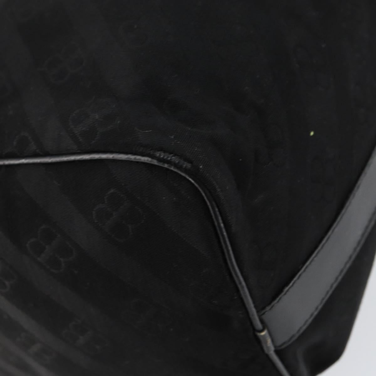 BALENCIAGA Hand Bag Canvas Black Gold Auth bs30816