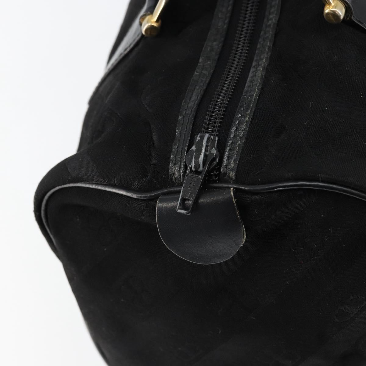 BALENCIAGA Hand Bag Canvas Black Gold Auth bs30816