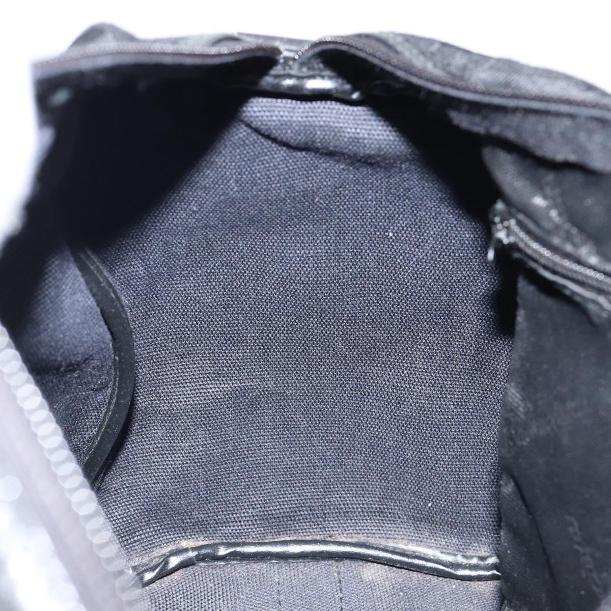 BALENCIAGA Hand Bag Canvas Black Gold Auth bs30816