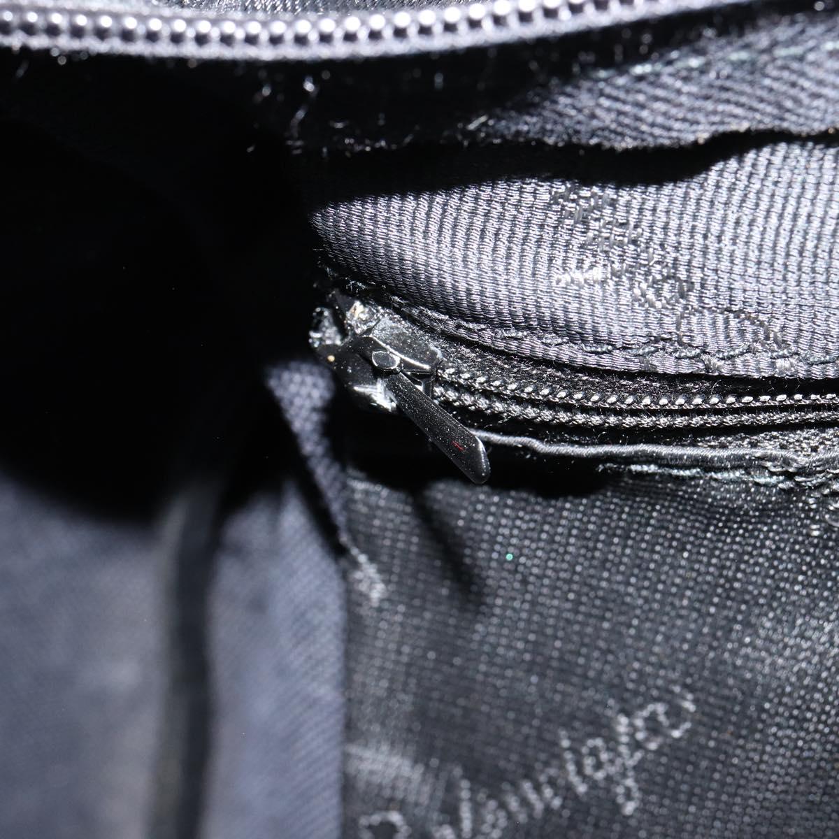 BALENCIAGA Hand Bag Canvas Black Gold Auth bs30816