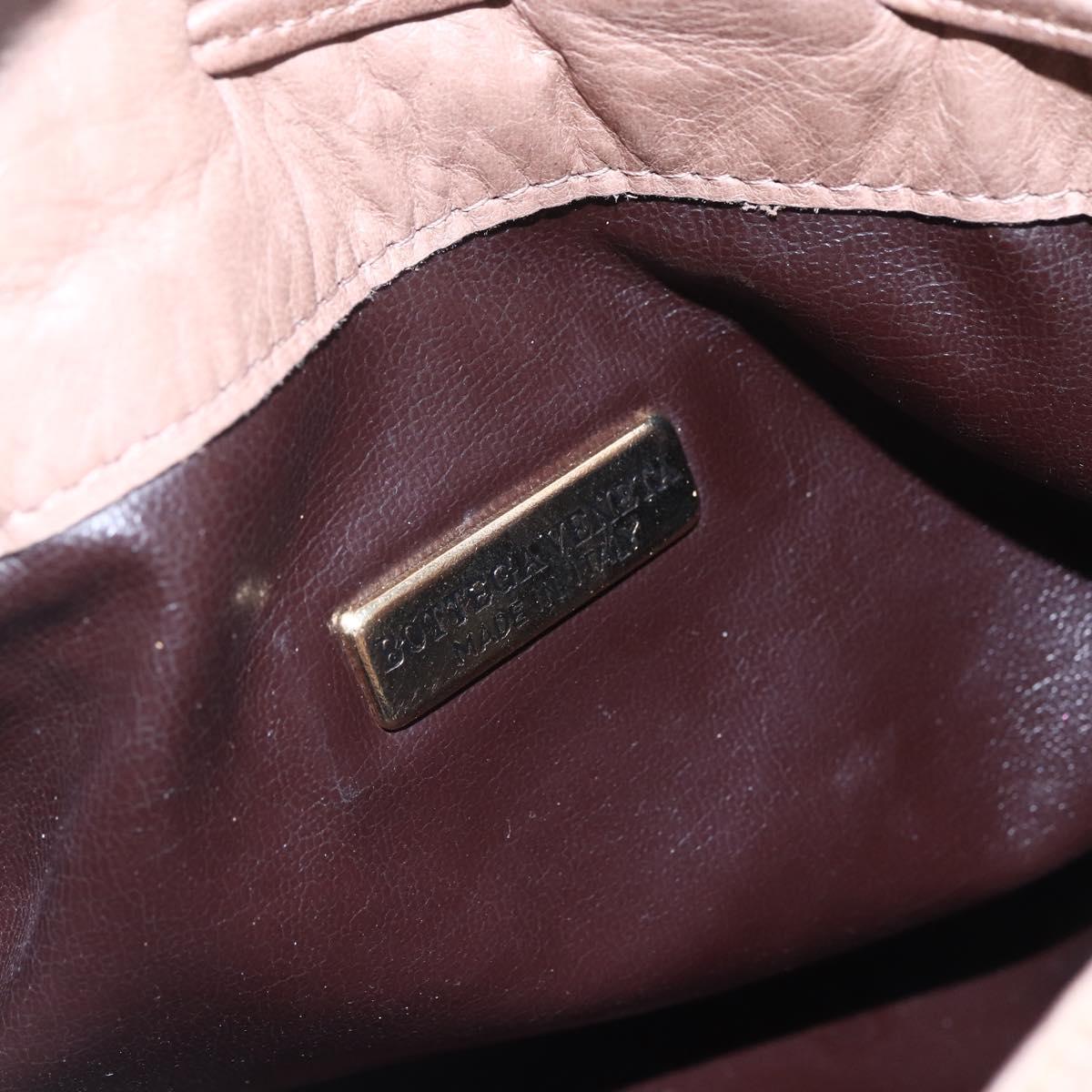 BOTTEGA VENETA INTRECCIATO Shoulder Bag Beige Gold Auth bs30817