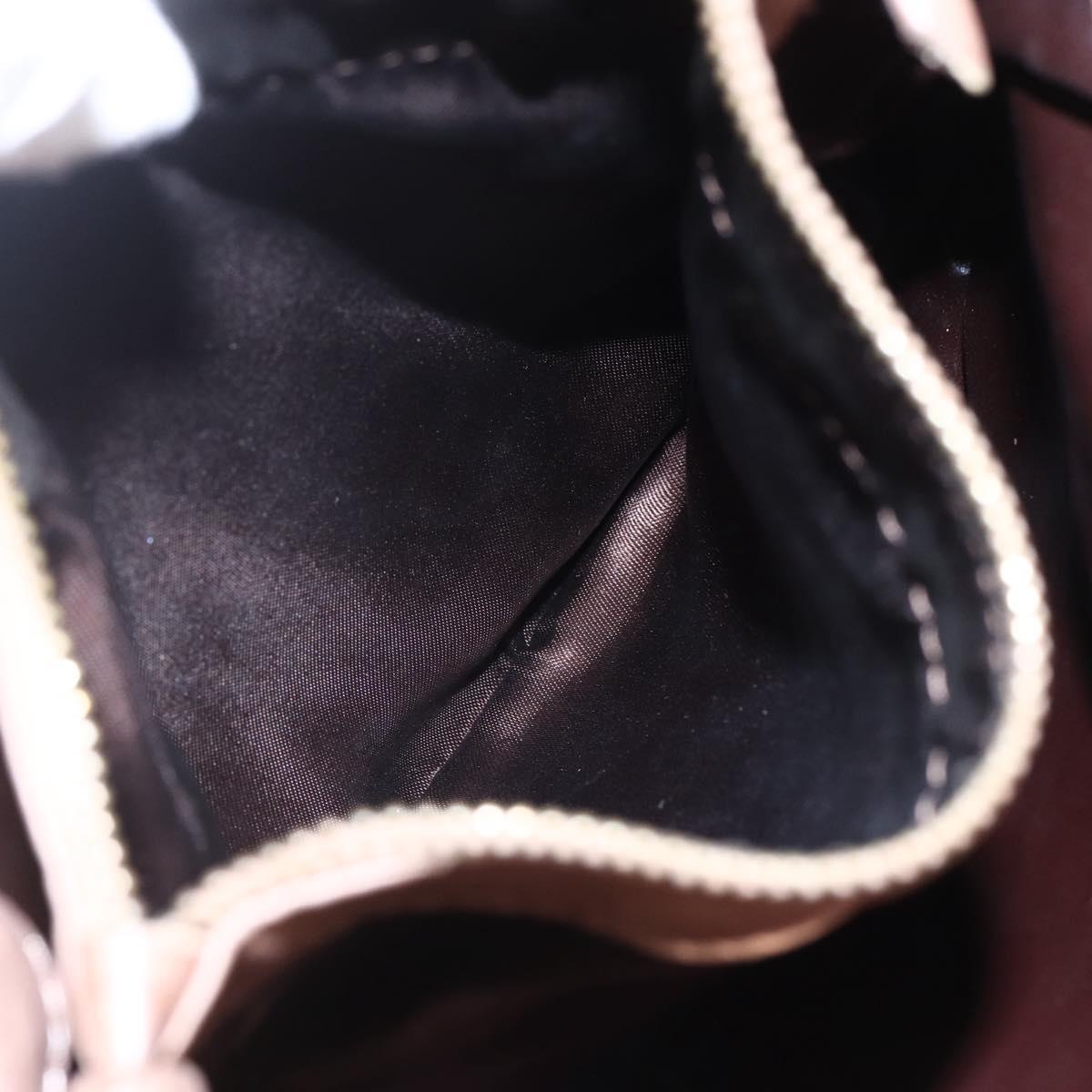 BOTTEGA VENETA INTRECCIATO Shoulder Bag Beige Gold Auth bs30817