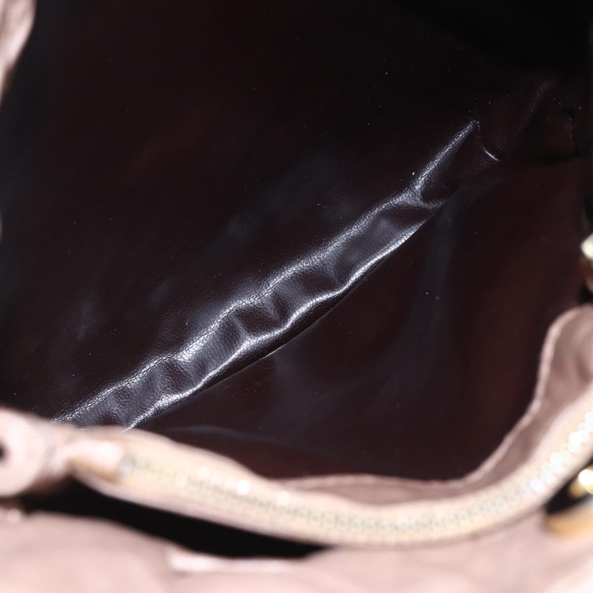 BOTTEGA VENETA INTRECCIATO Shoulder Bag Beige Gold Auth bs30817