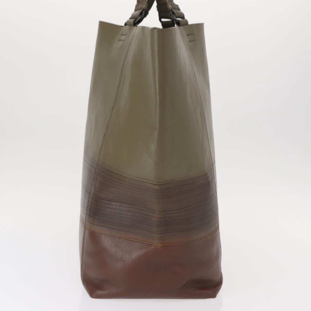 BOTTEGA VENETA INTRECCIATO Hand Bag Leather Khaki Auth bs30818