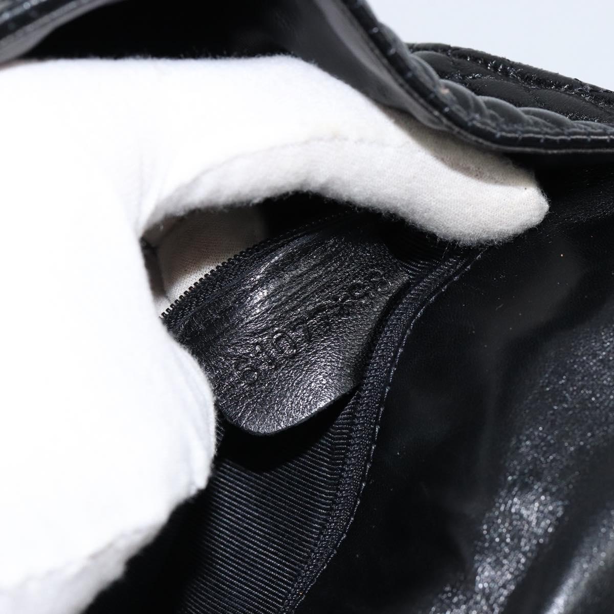 BALLY Hand Bag Leather Black Gold Auth bs30820