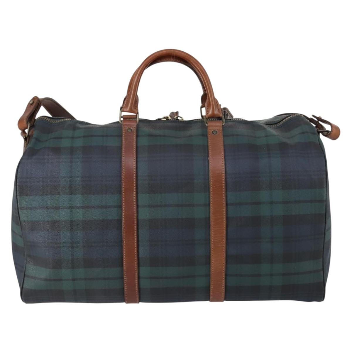 Poro Ralph Lauren Boston Bag Leather PVC Green Auth bs30821