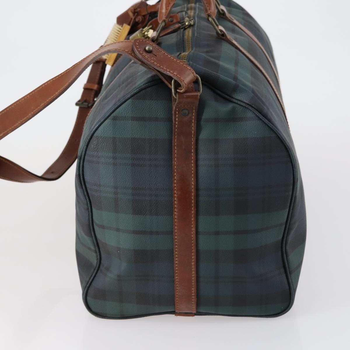 Poro Ralph Lauren Boston Bag Leather PVC Green Auth bs30821