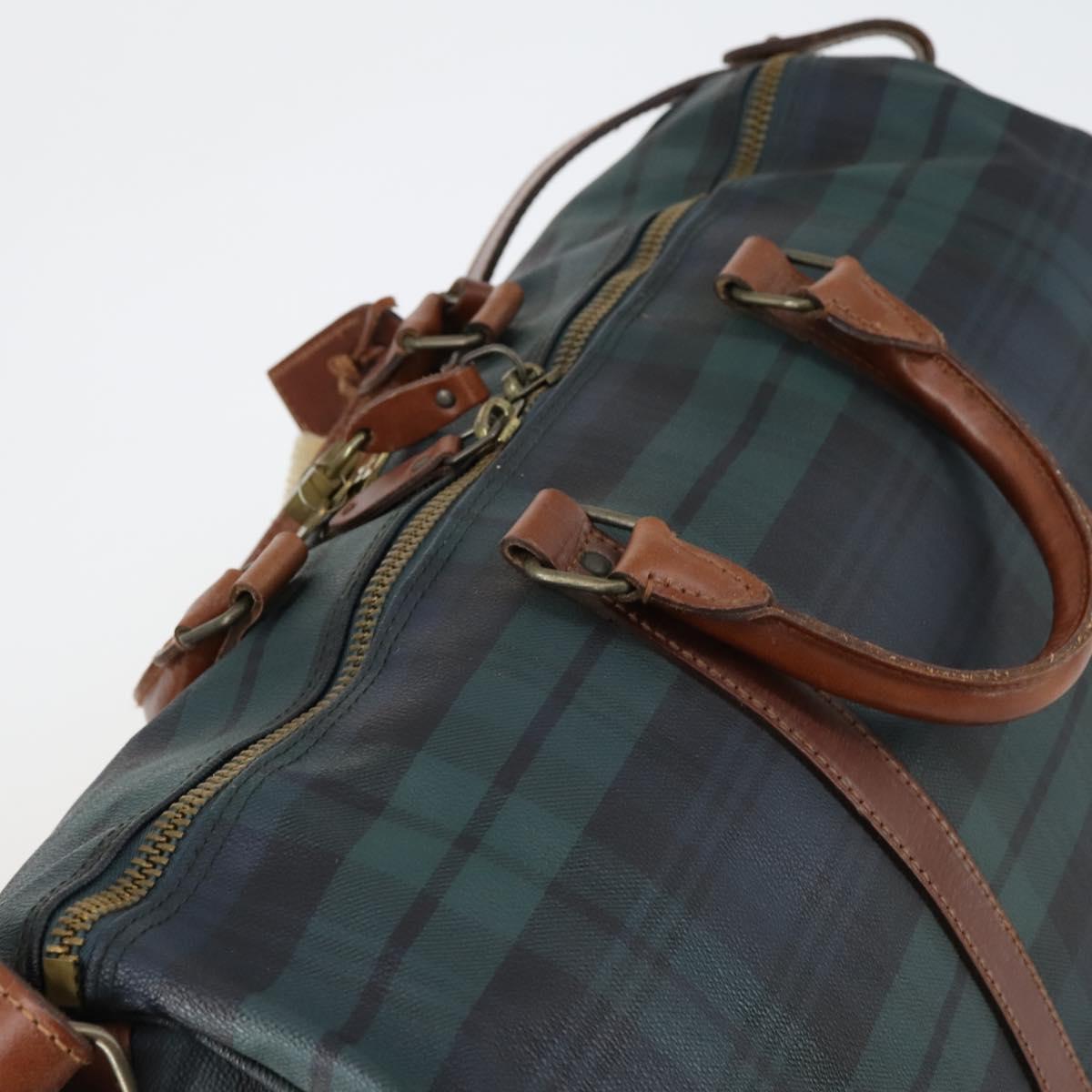 Poro Ralph Lauren Boston Bag Leather PVC Green Auth bs30821