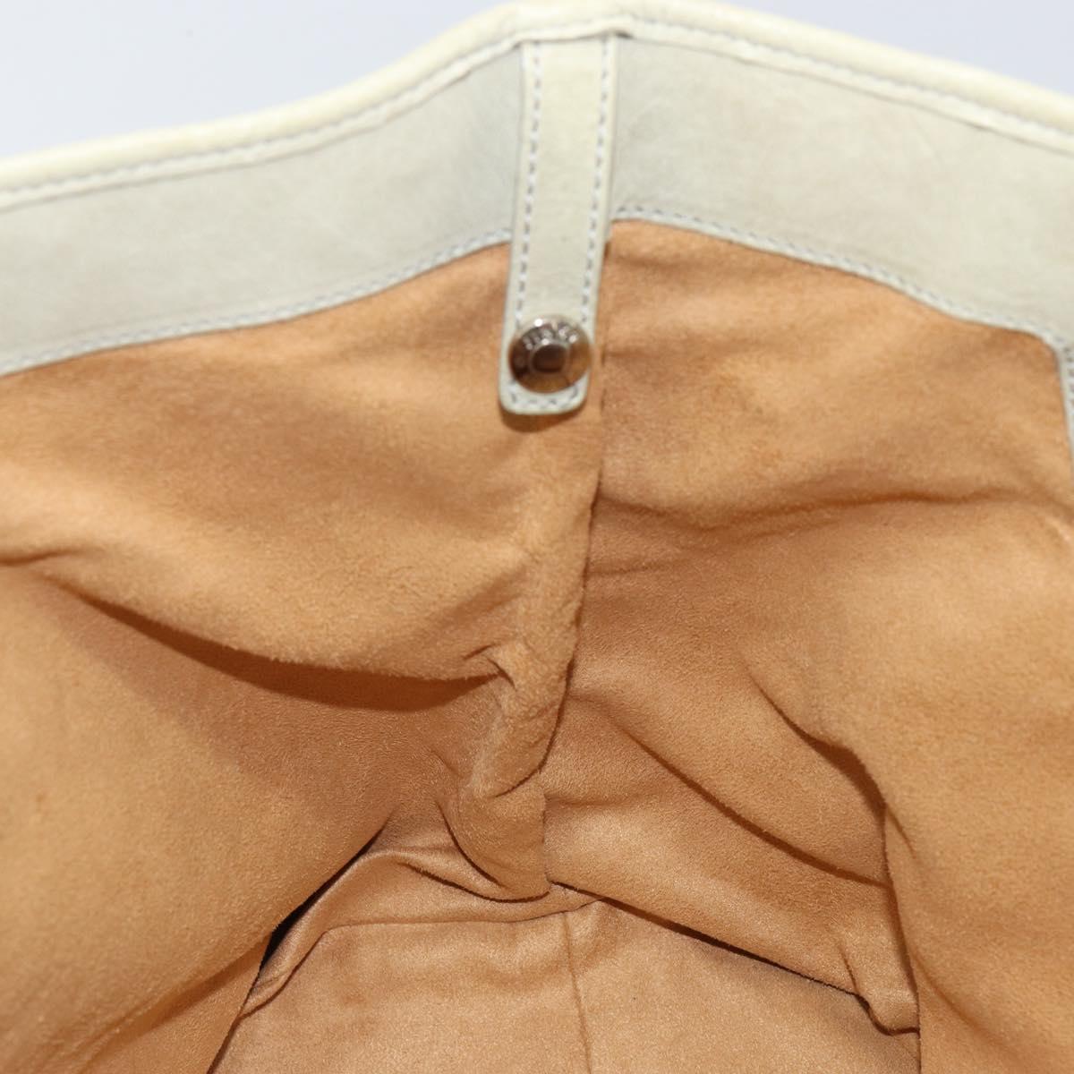 Jimmy Choo Studs Tote Bag Leather Beige Silver Auth bs30825