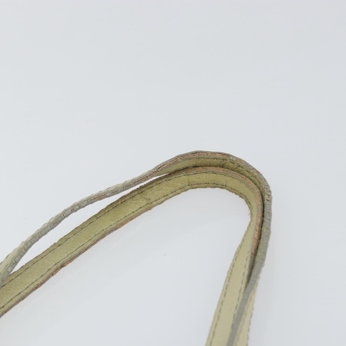 Jimmy Choo Studs Tote Bag Leather Beige Silver Auth bs30825