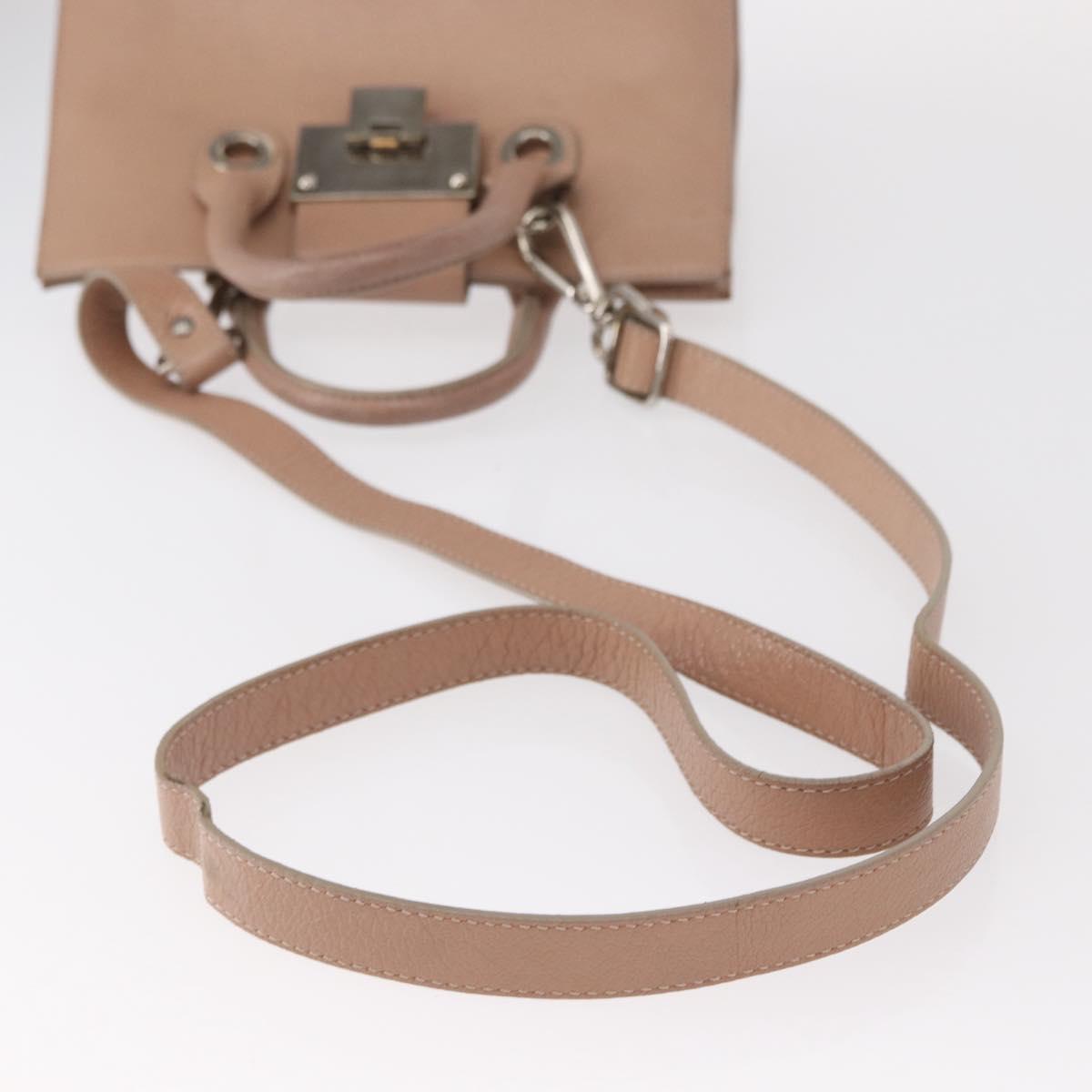 Jimmy Choo Hand Bag Leather 2way Pink Silver Auth bs30826