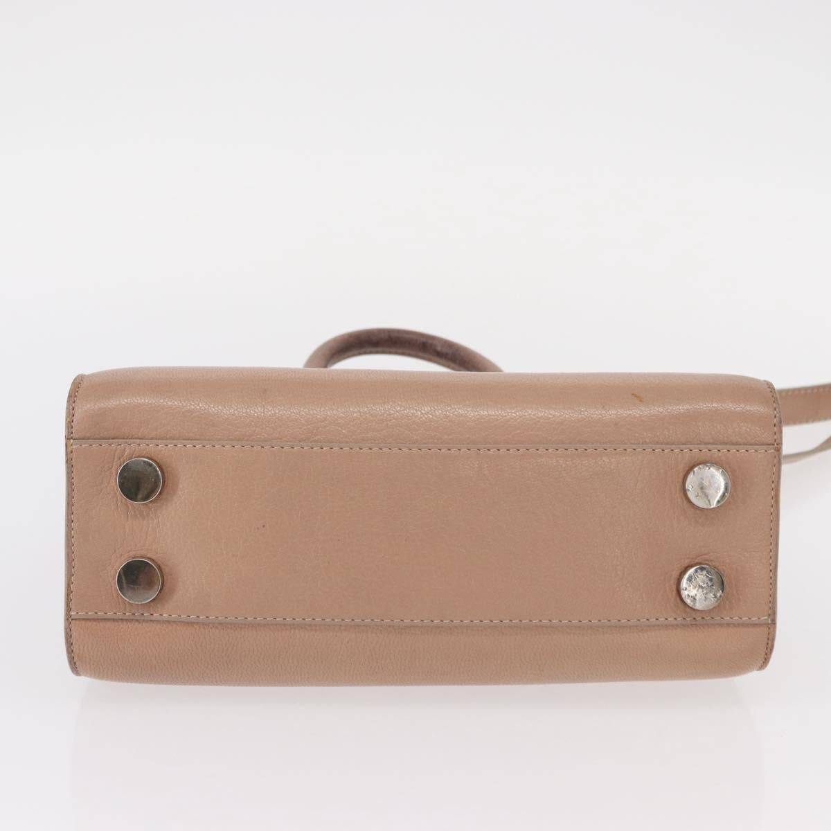 Jimmy Choo Hand Bag Leather 2way Pink Silver Auth bs30826