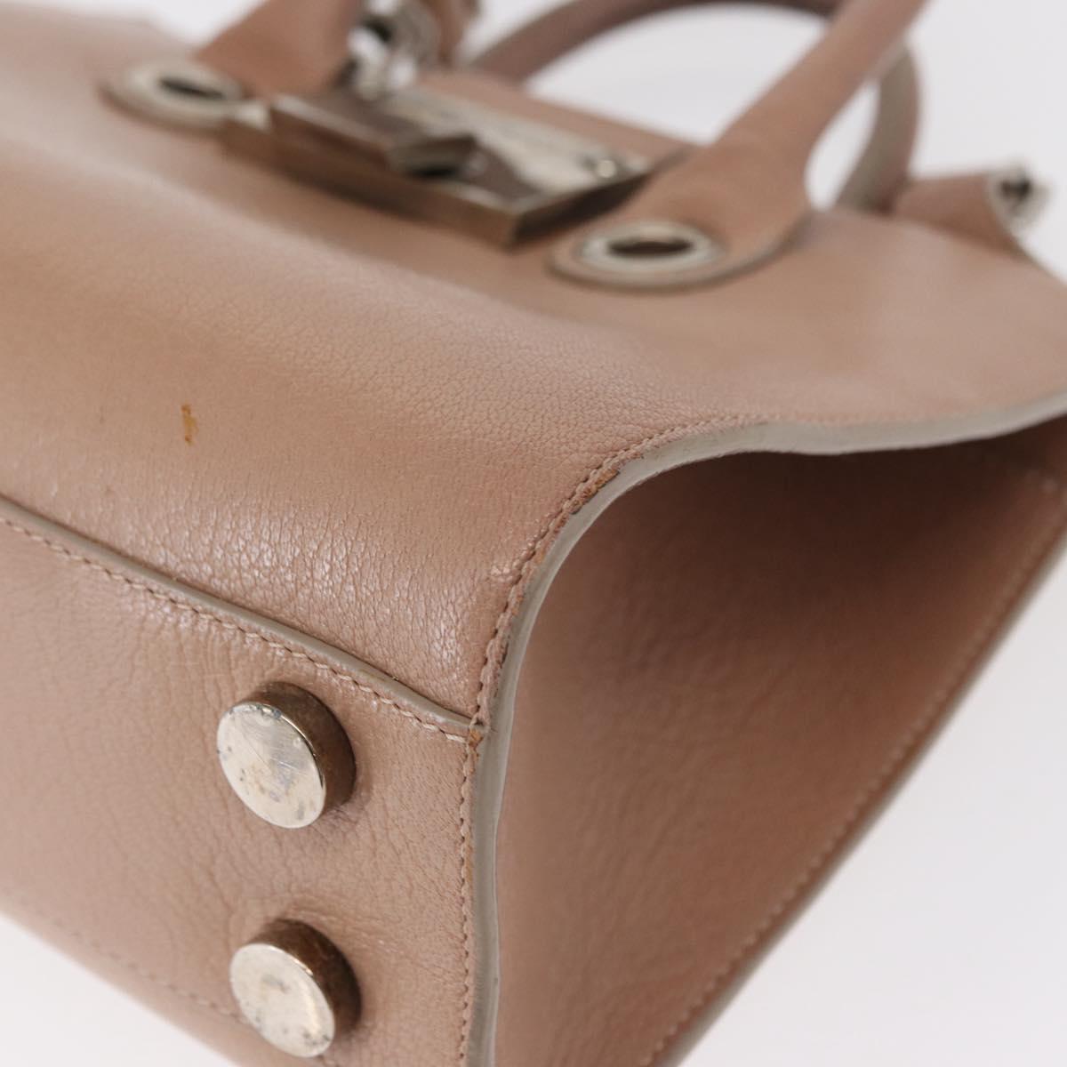 Jimmy Choo Hand Bag Leather 2way Pink Silver Auth bs30826