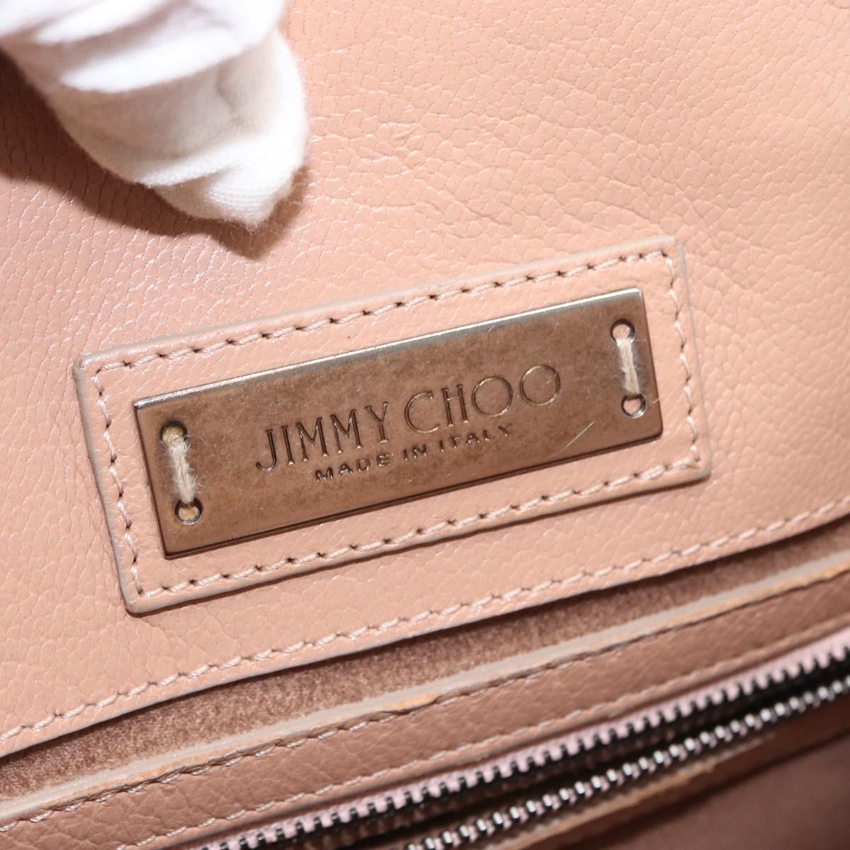 Jimmy Choo Hand Bag Leather 2way Pink Silver Auth bs30826