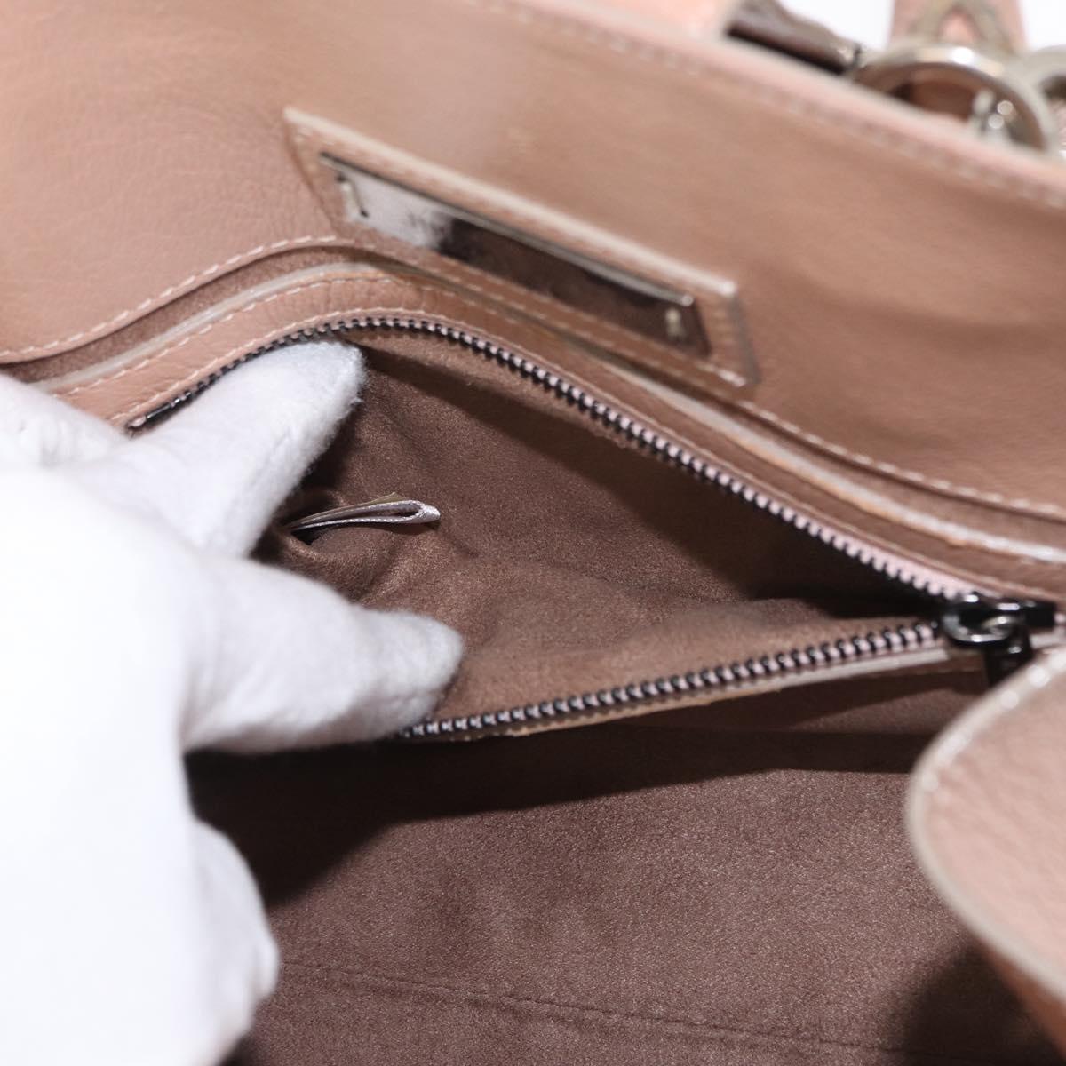 Jimmy Choo Hand Bag Leather 2way Pink Silver Auth bs30826