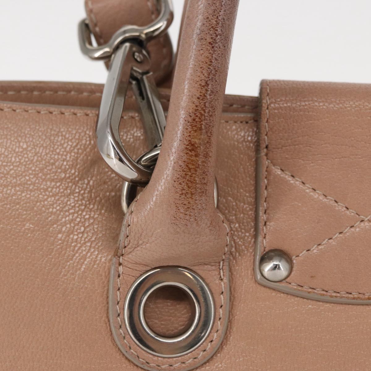 Jimmy Choo Hand Bag Leather 2way Pink Silver Auth bs30826