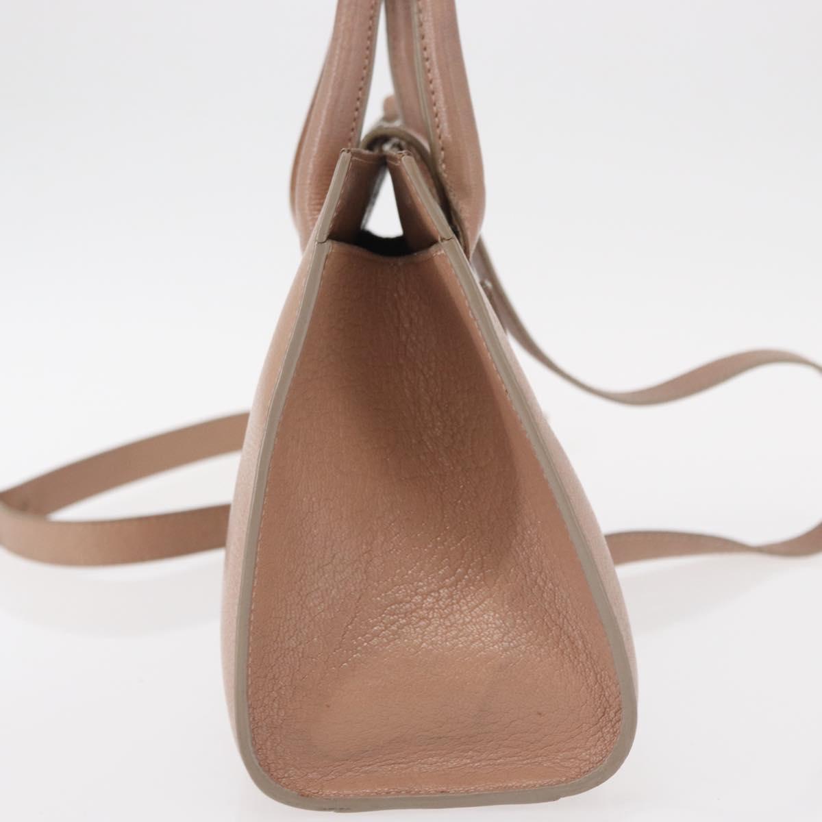 Jimmy Choo Hand Bag Leather 2way Pink Silver Auth bs30826