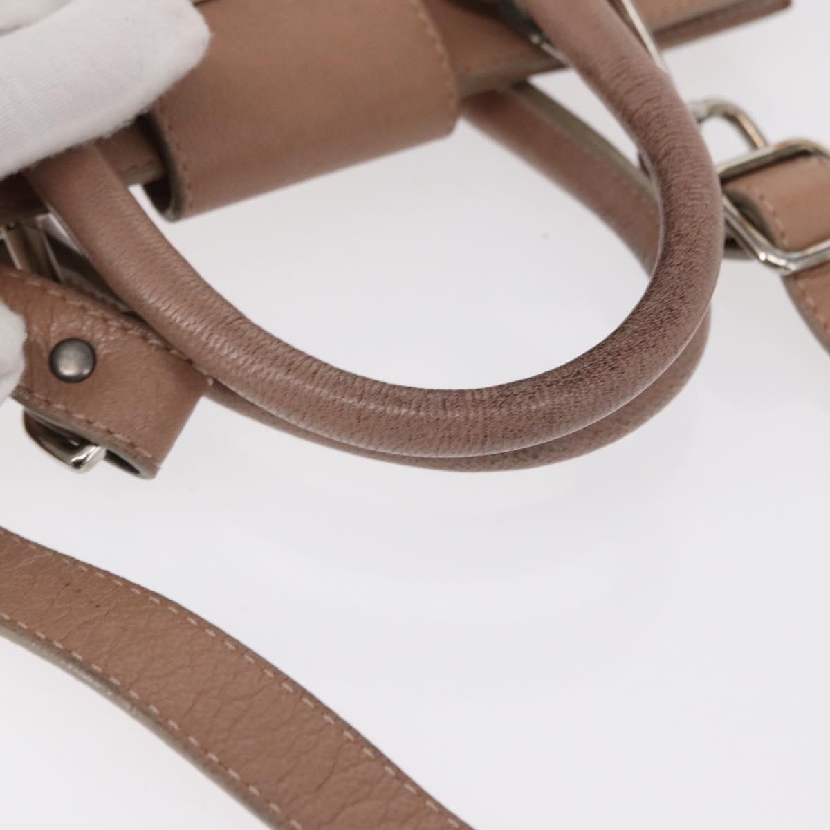 Jimmy Choo Hand Bag Leather 2way Pink Silver Auth bs30826