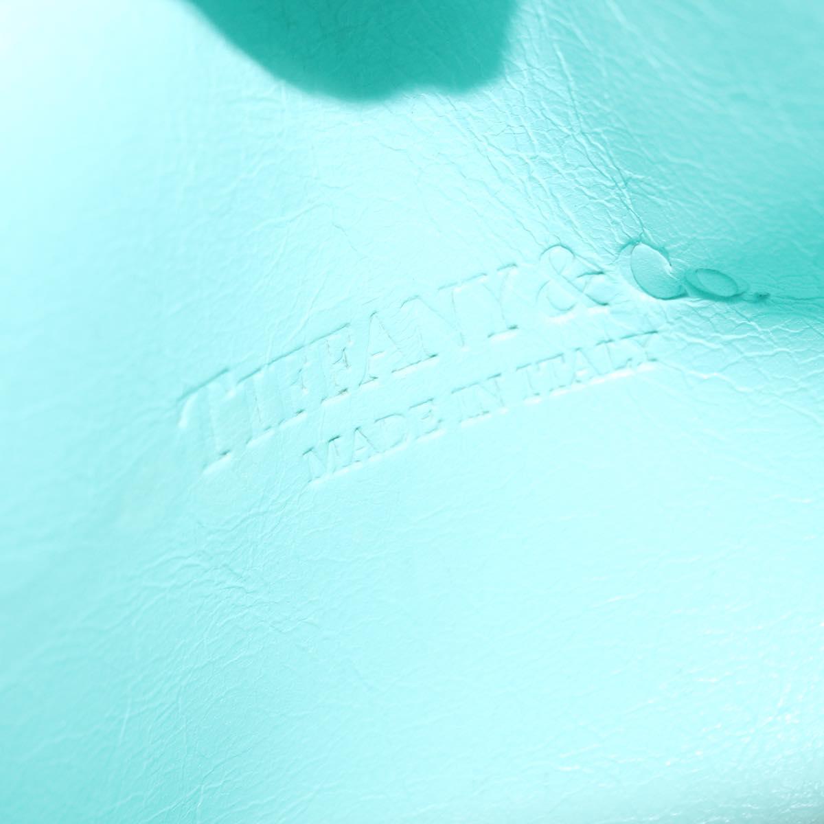 TIFFANY&Co. Hand Bag Leather Silver Auth bs30827