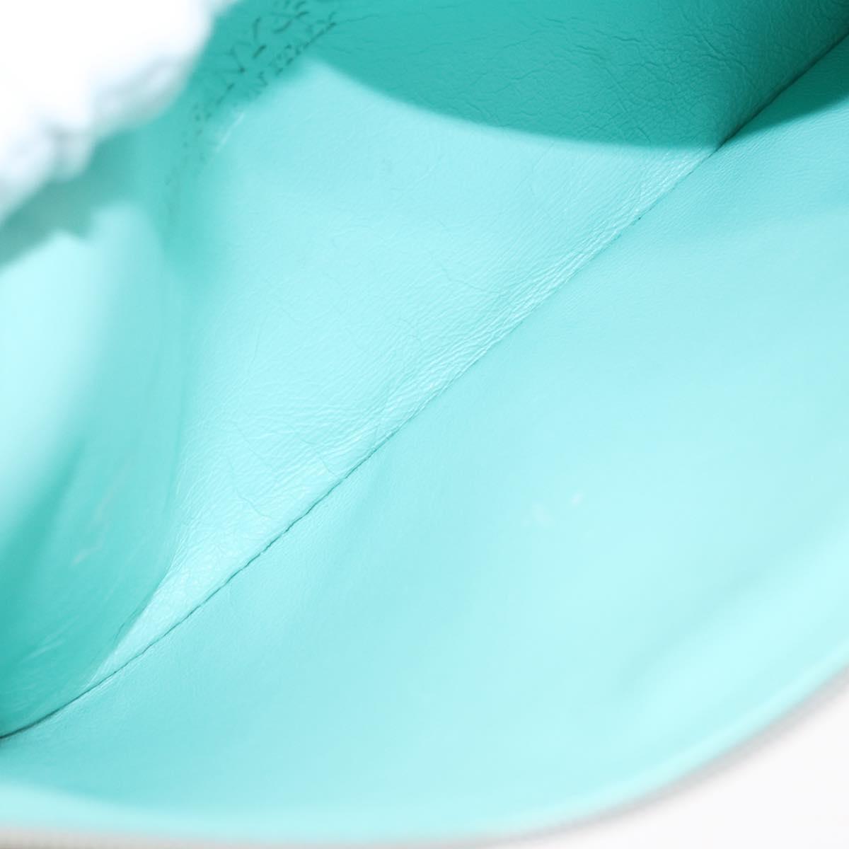 TIFFANY&Co. Hand Bag Leather Silver Auth bs30827