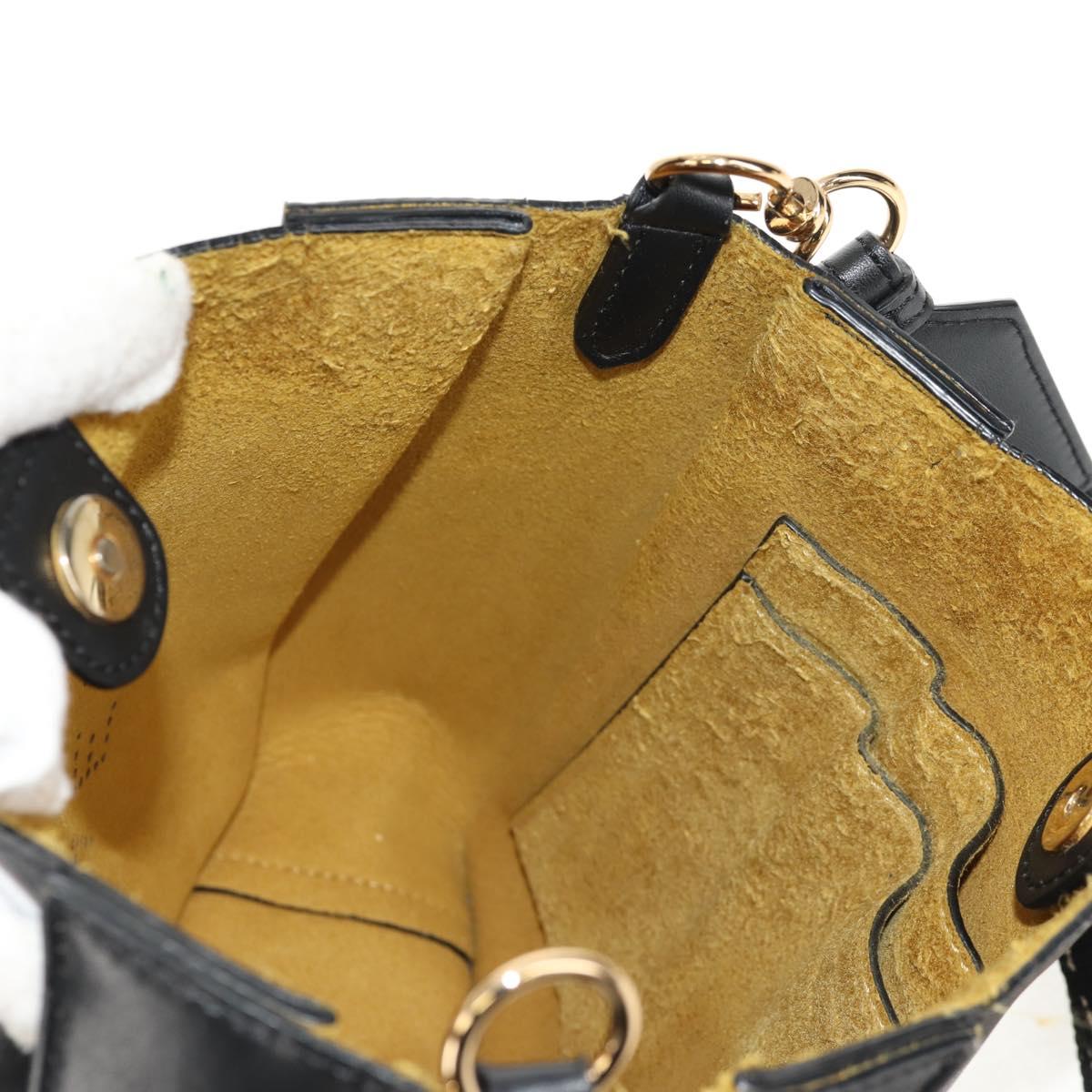 Stella MacCartney Shoulder Bag polyester Black Gold 700073 Auth bs30828