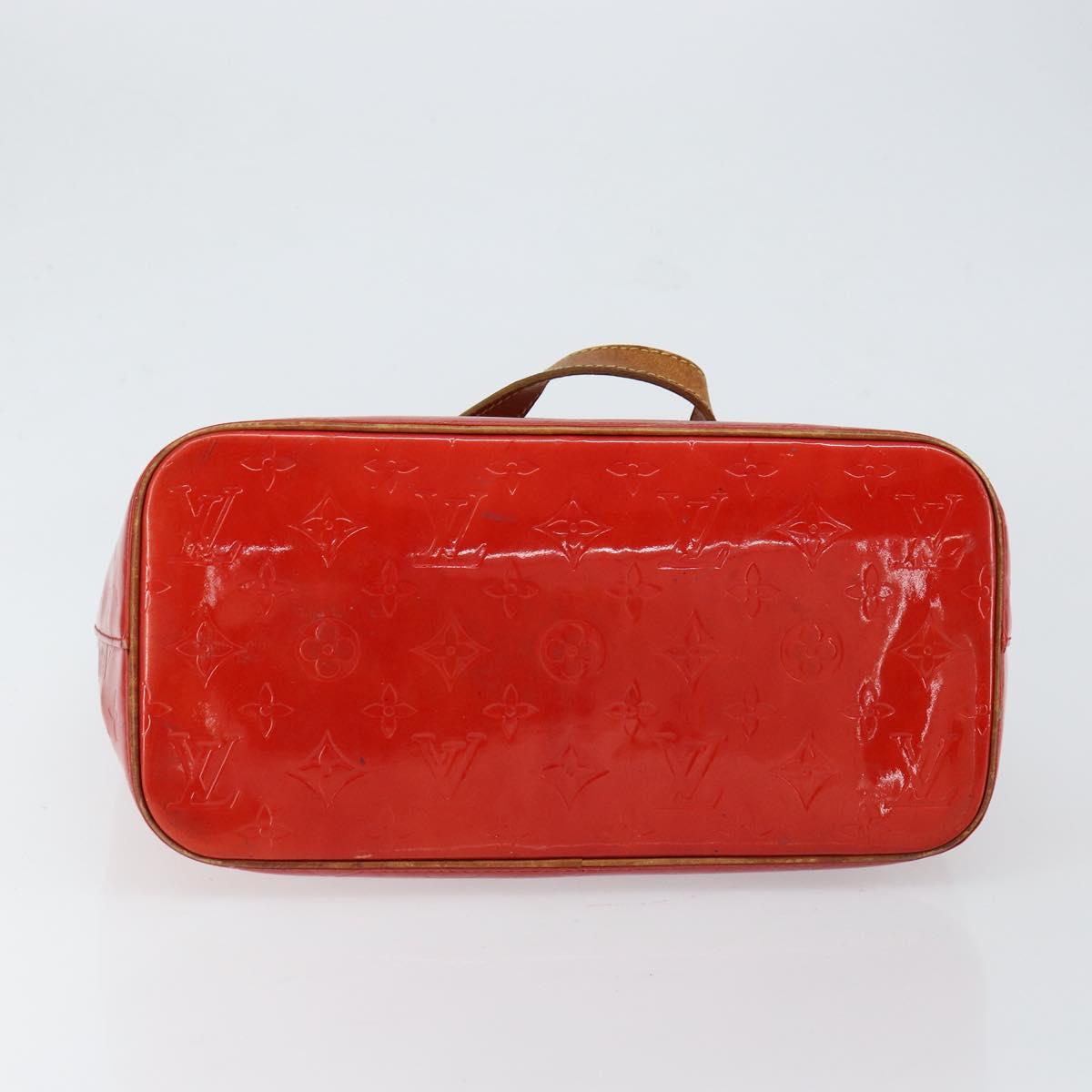 LOUIS VUITTON Monogram Vernis Houston Hand Bag Rouge M91092 LV Auth bs30835