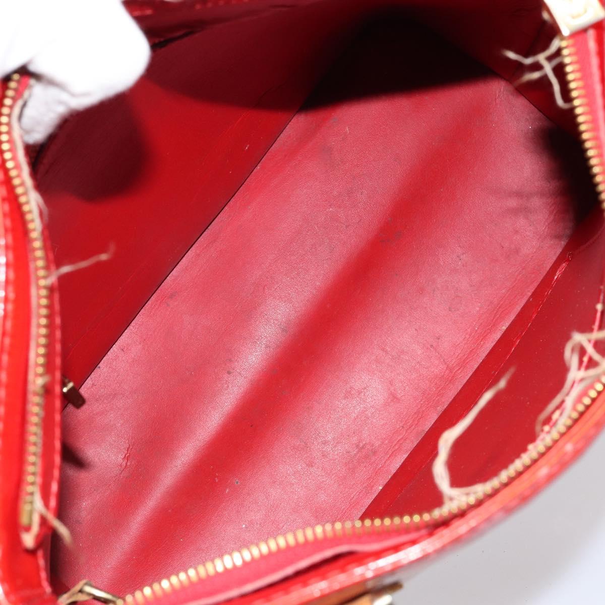 LOUIS VUITTON Monogram Vernis Houston Hand Bag Rouge M91092 LV Auth bs30835