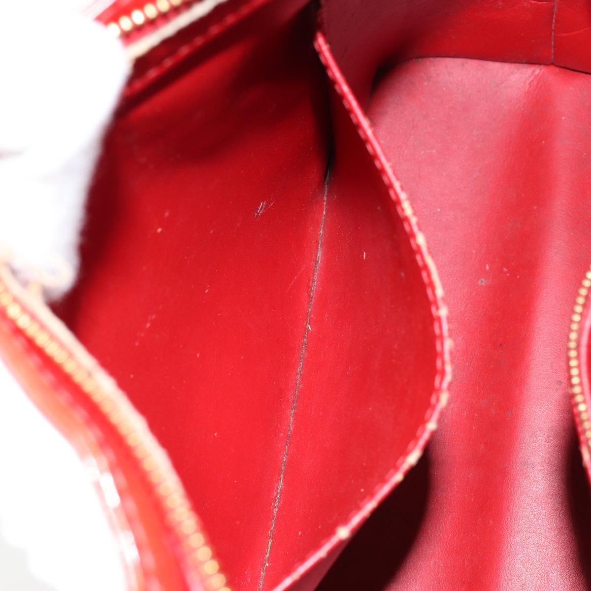 LOUIS VUITTON Monogram Vernis Houston Hand Bag Rouge M91092 LV Auth bs30835