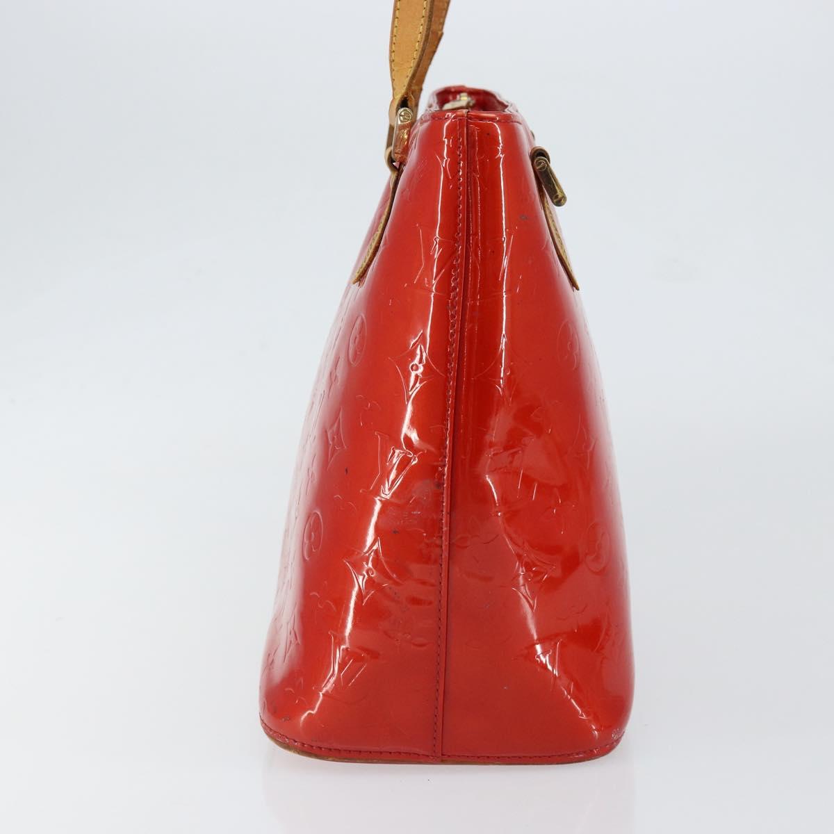 LOUIS VUITTON Monogram Vernis Houston Hand Bag Rouge M91092 LV Auth bs30835
