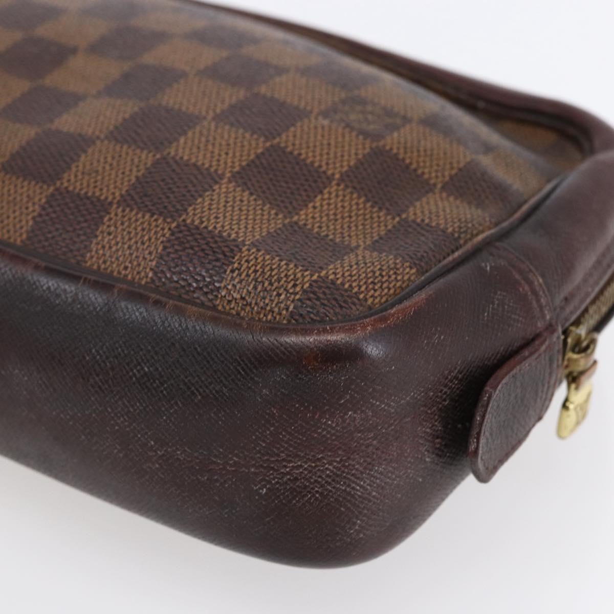 LOUIS VUITTON Damier Ebene Trousse Toilette25 Clutch Bag N47624 LV Auth bs30836