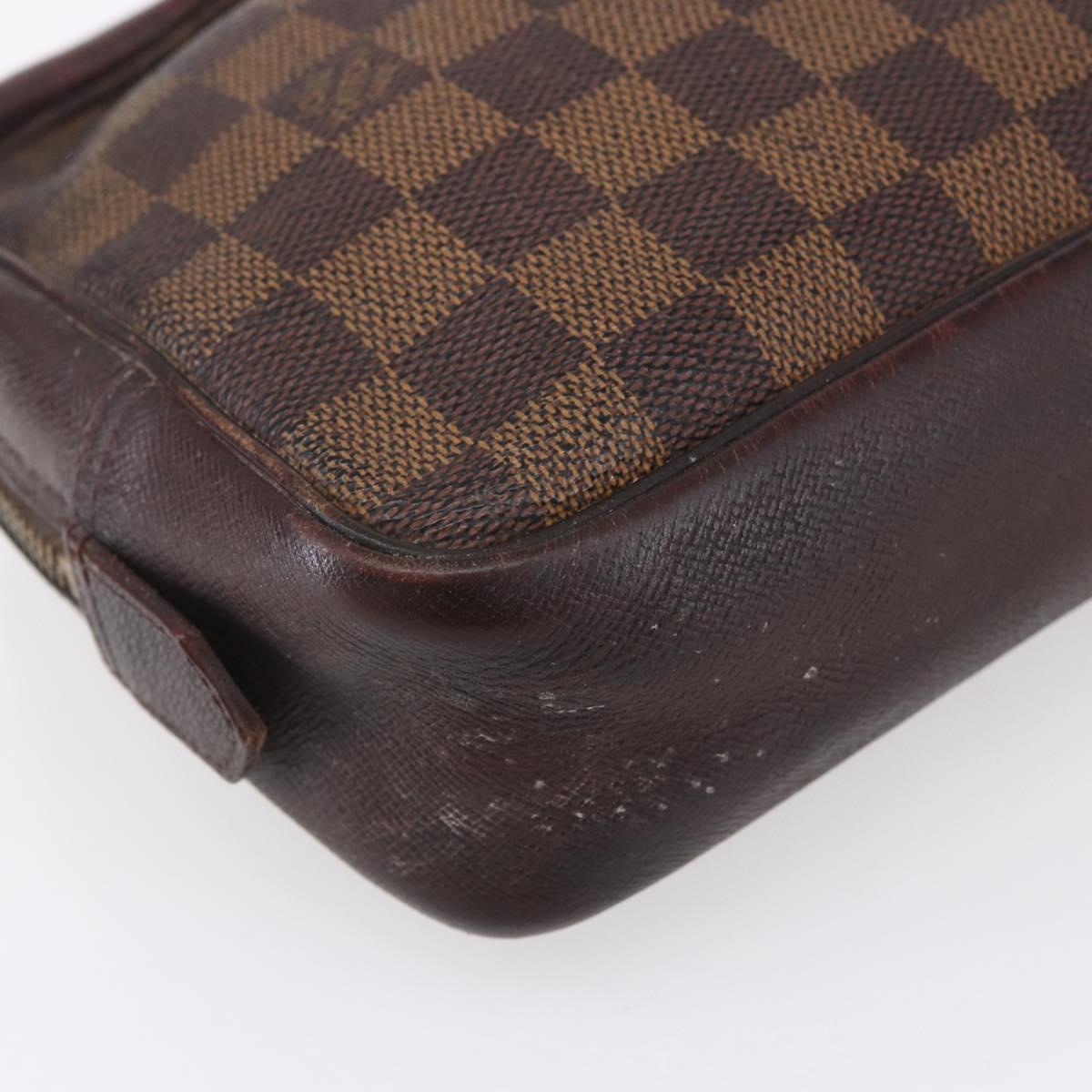 LOUIS VUITTON Damier Ebene Trousse Toilette25 Clutch Bag N47624 LV Auth bs30836