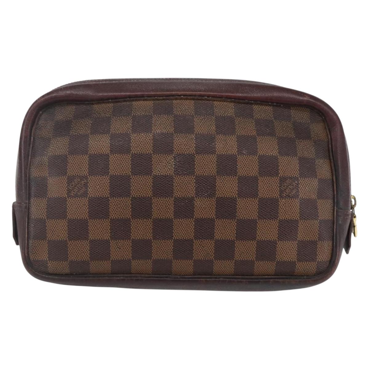 LOUIS VUITTON Damier Ebene Trousse Toilette25 Clutch Bag N47624 LV Auth bs30836