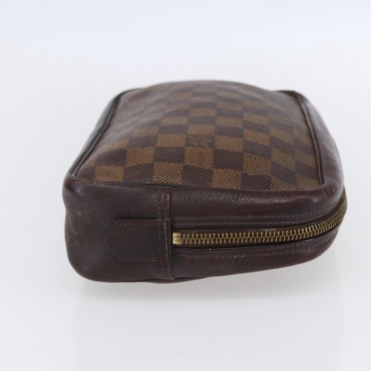LOUIS VUITTON Damier Ebene Trousse Toilette25 Clutch Bag N47624 LV Auth bs30836