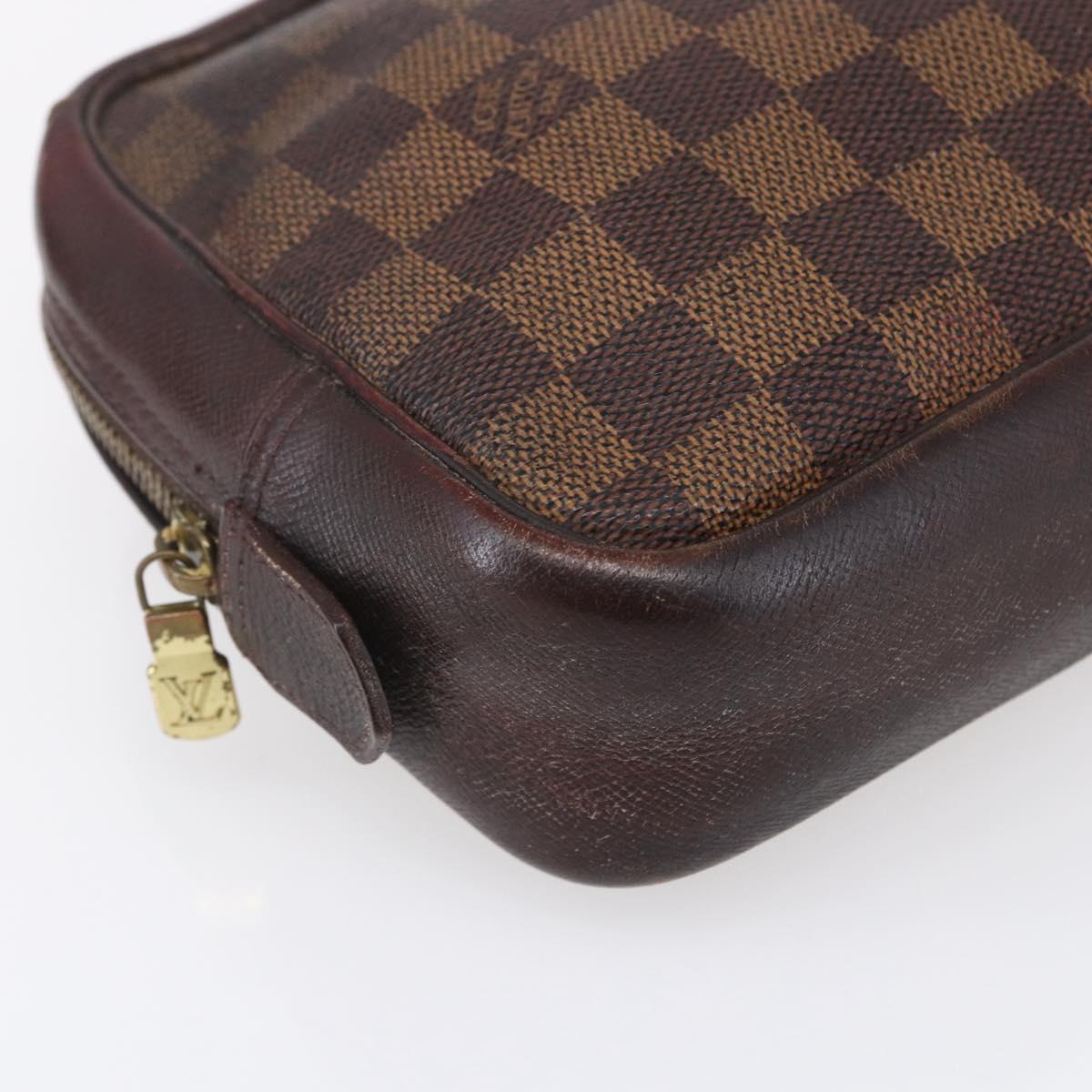 LOUIS VUITTON Damier Ebene Trousse Toilette25 Clutch Bag N47624 LV Auth bs30836