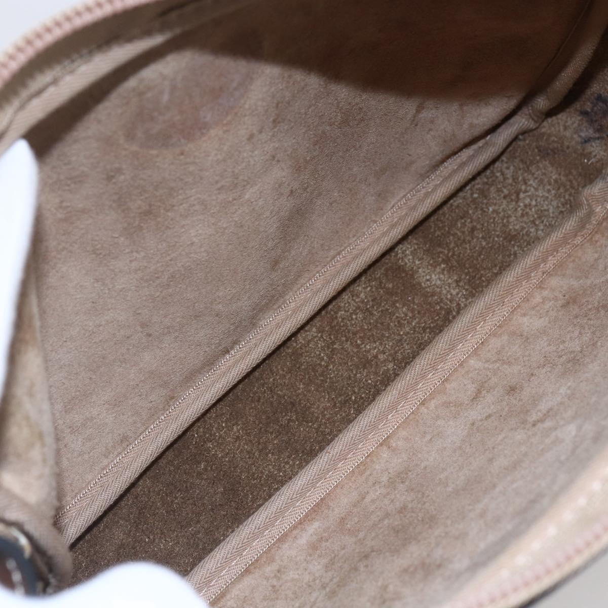 LOEWE Anagram Clutch Bag Leather Brown Gold Auth bs30839