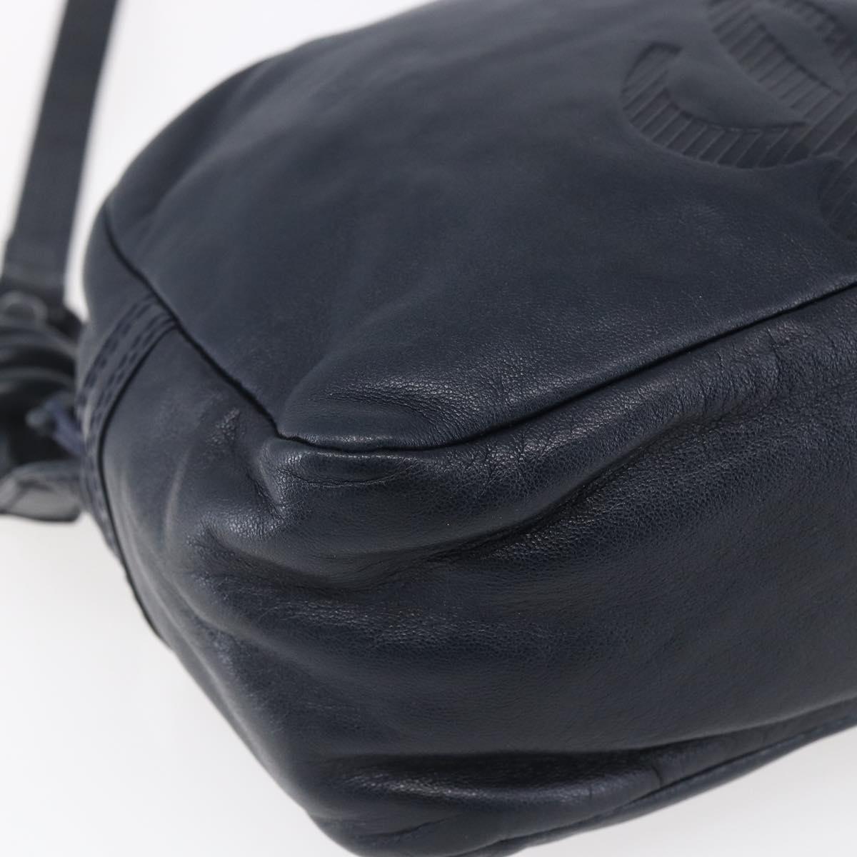 LOEWE Anagram Shoulder Bag Leather Navy Auth bs30840