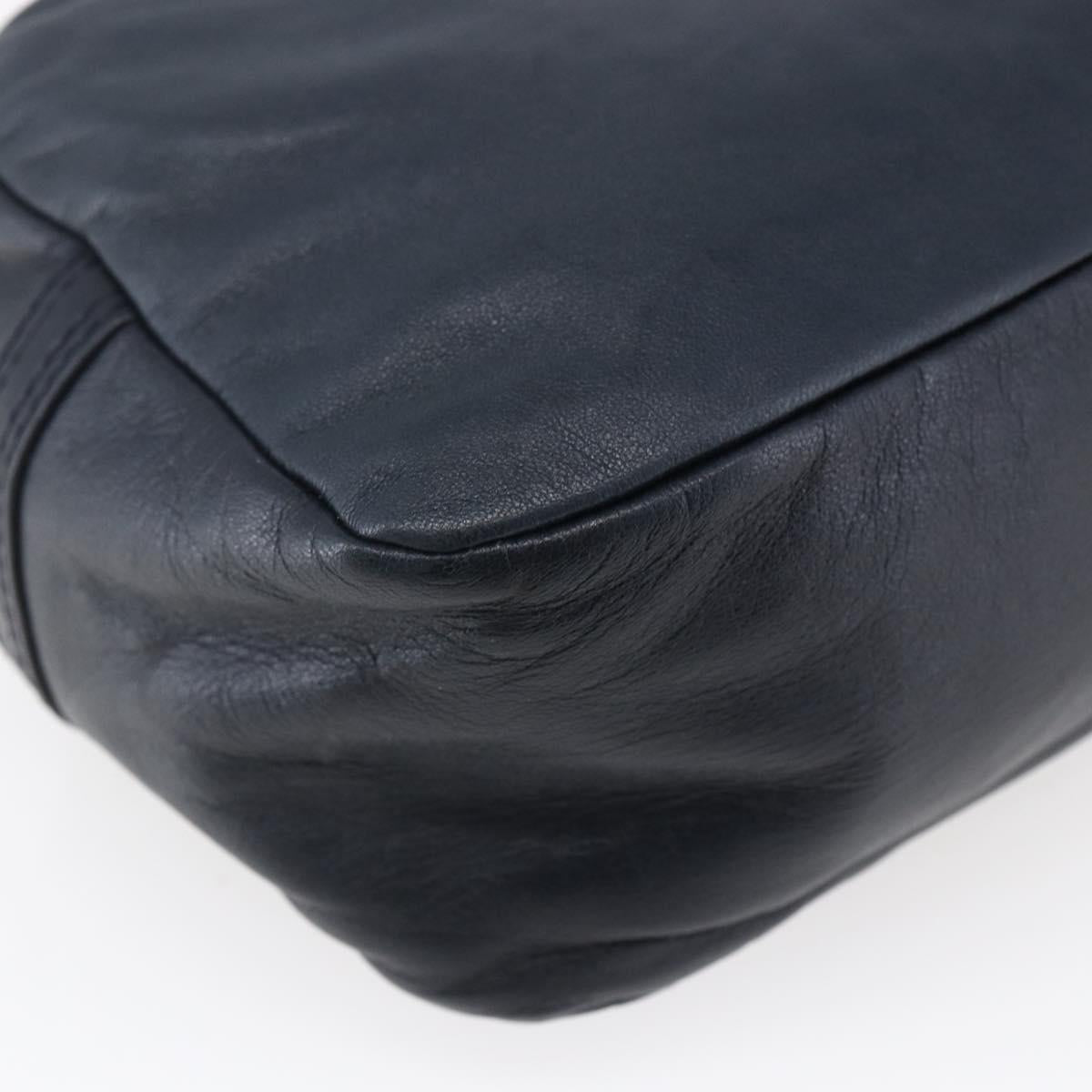 LOEWE Anagram Shoulder Bag Leather Navy Auth bs30840