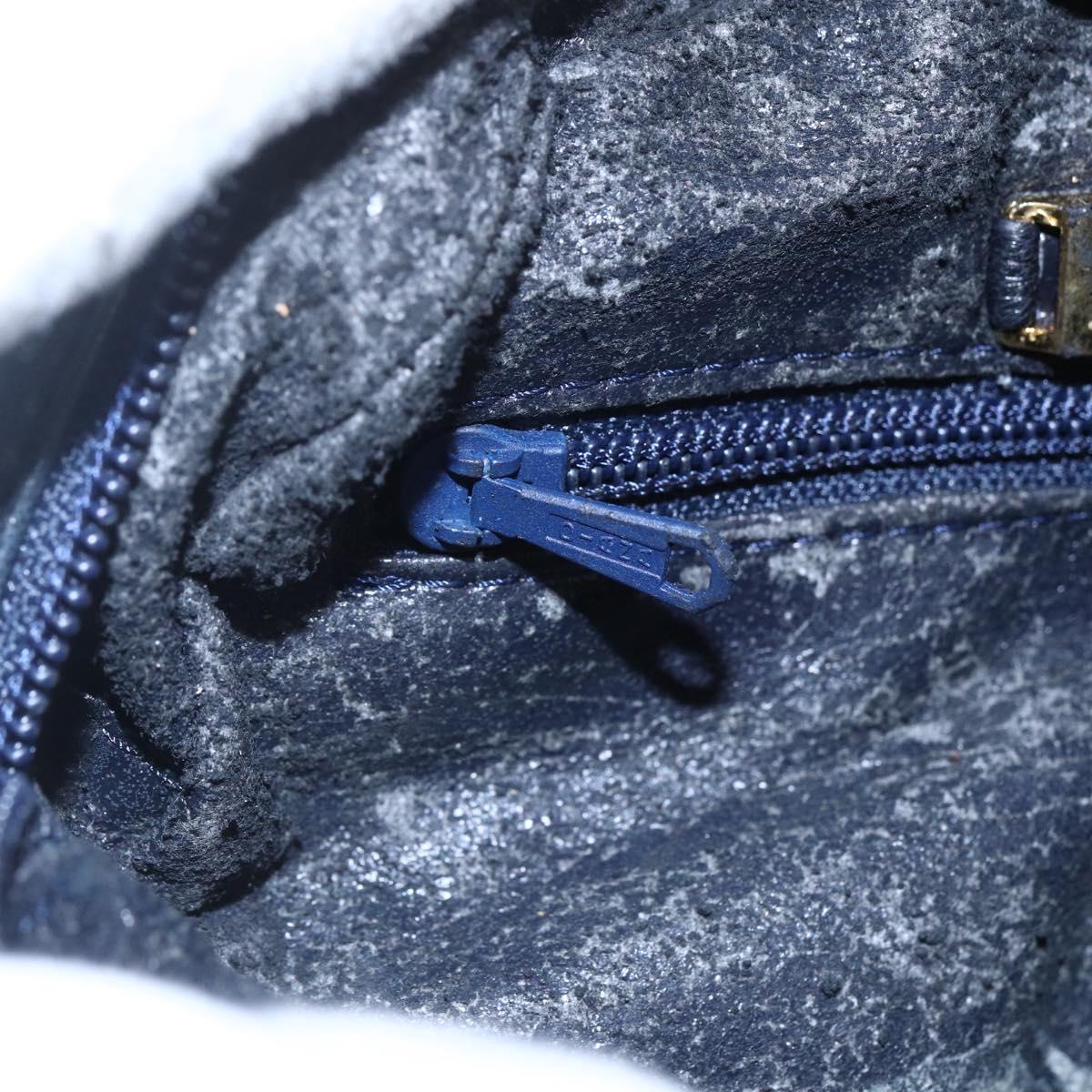 LOEWE Anagram Shoulder Bag Leather Navy Auth bs30840