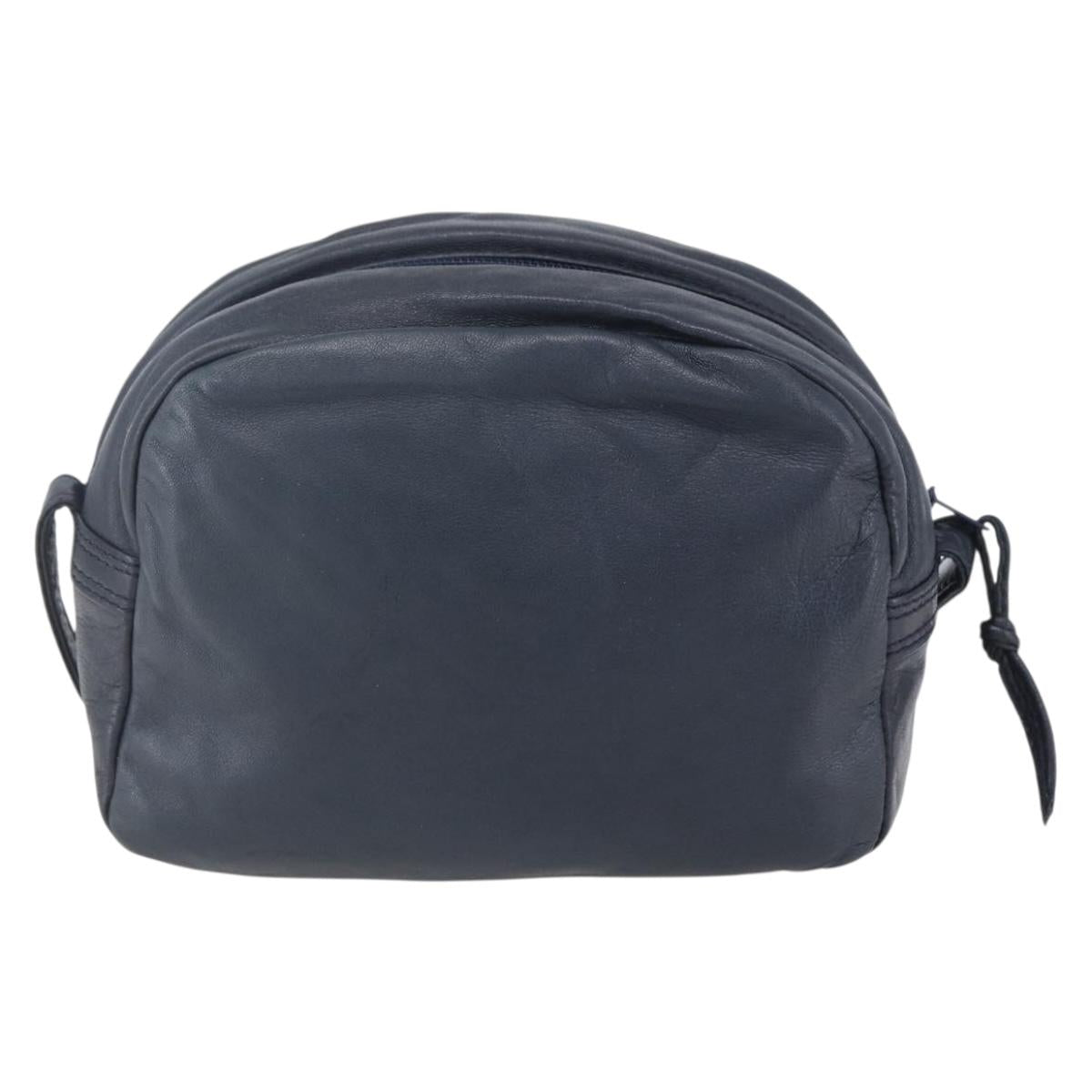 LOEWE Anagram Shoulder Bag Leather Navy Auth bs30840
