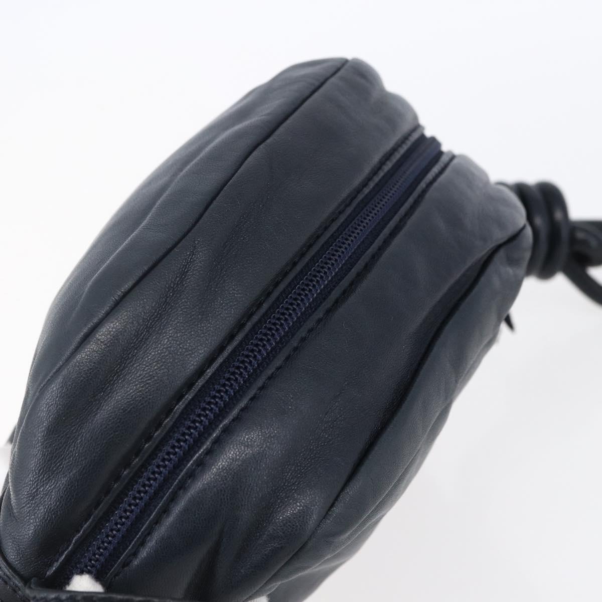 LOEWE Anagram Shoulder Bag Leather Navy Auth bs30840