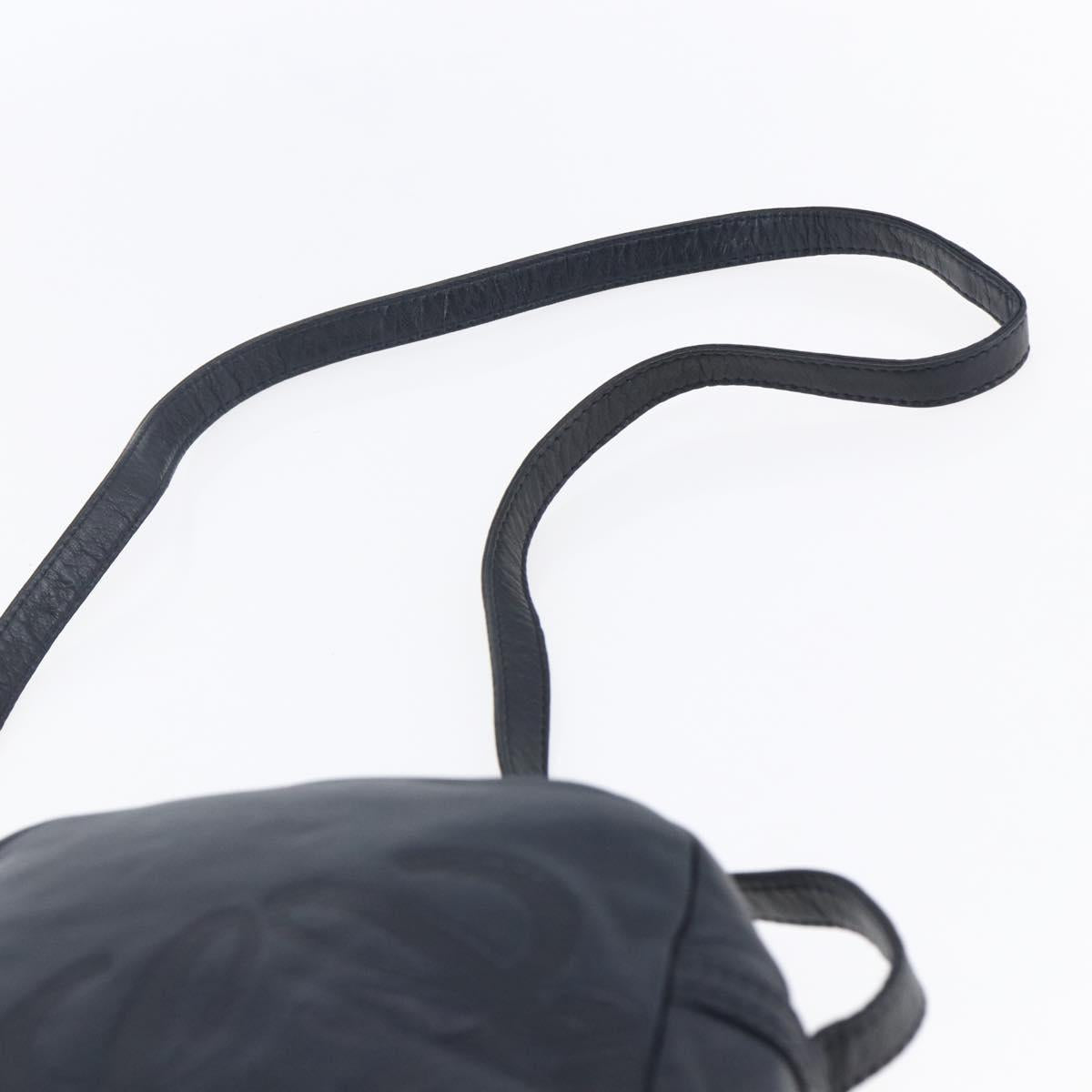 LOEWE Anagram Shoulder Bag Leather Navy Auth bs30840